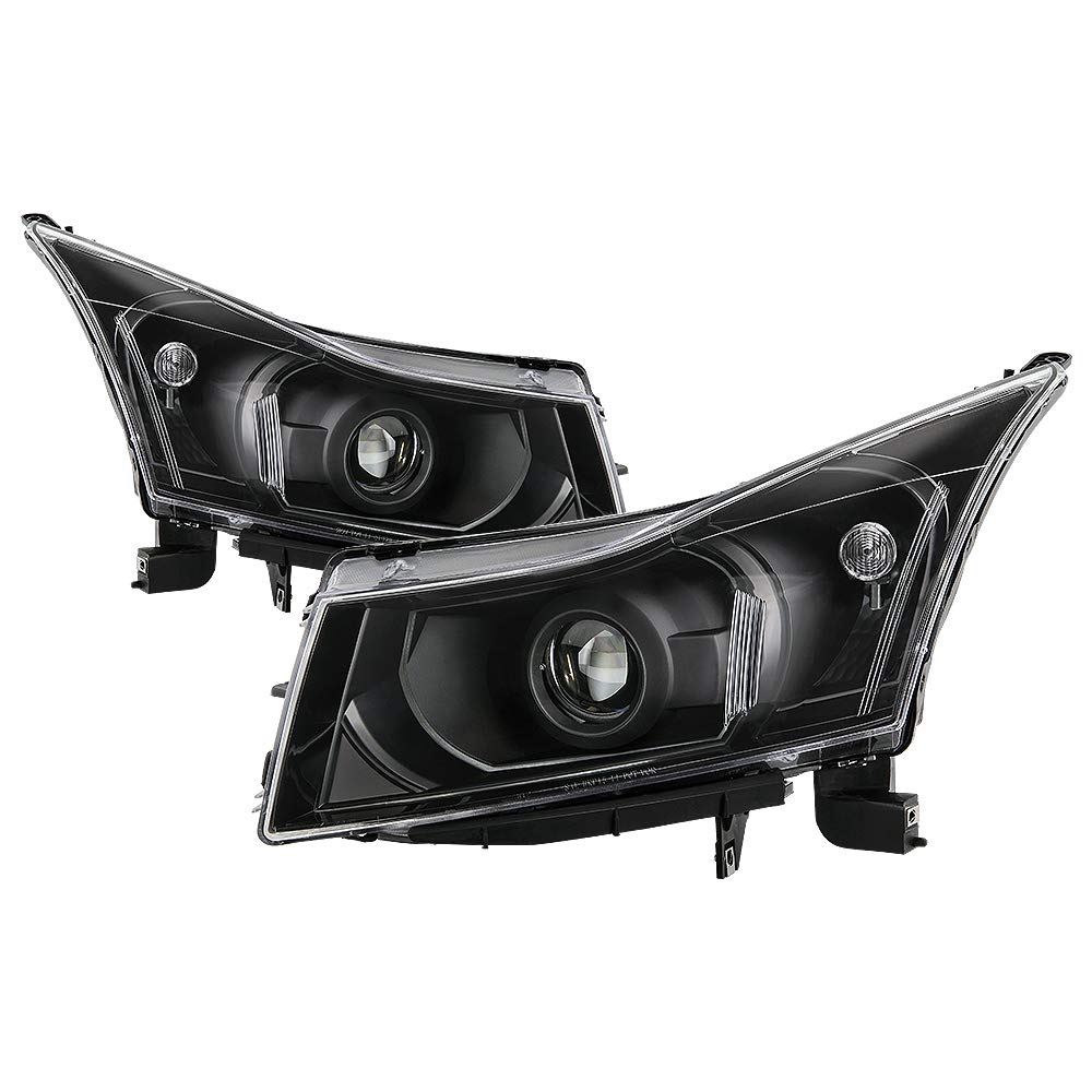 Chevy Cruze Headlights 2011-2014 Replacement - Black & Clear Lens LED Headlight Assembly - Perfect for Night Driving & Car Upgrades