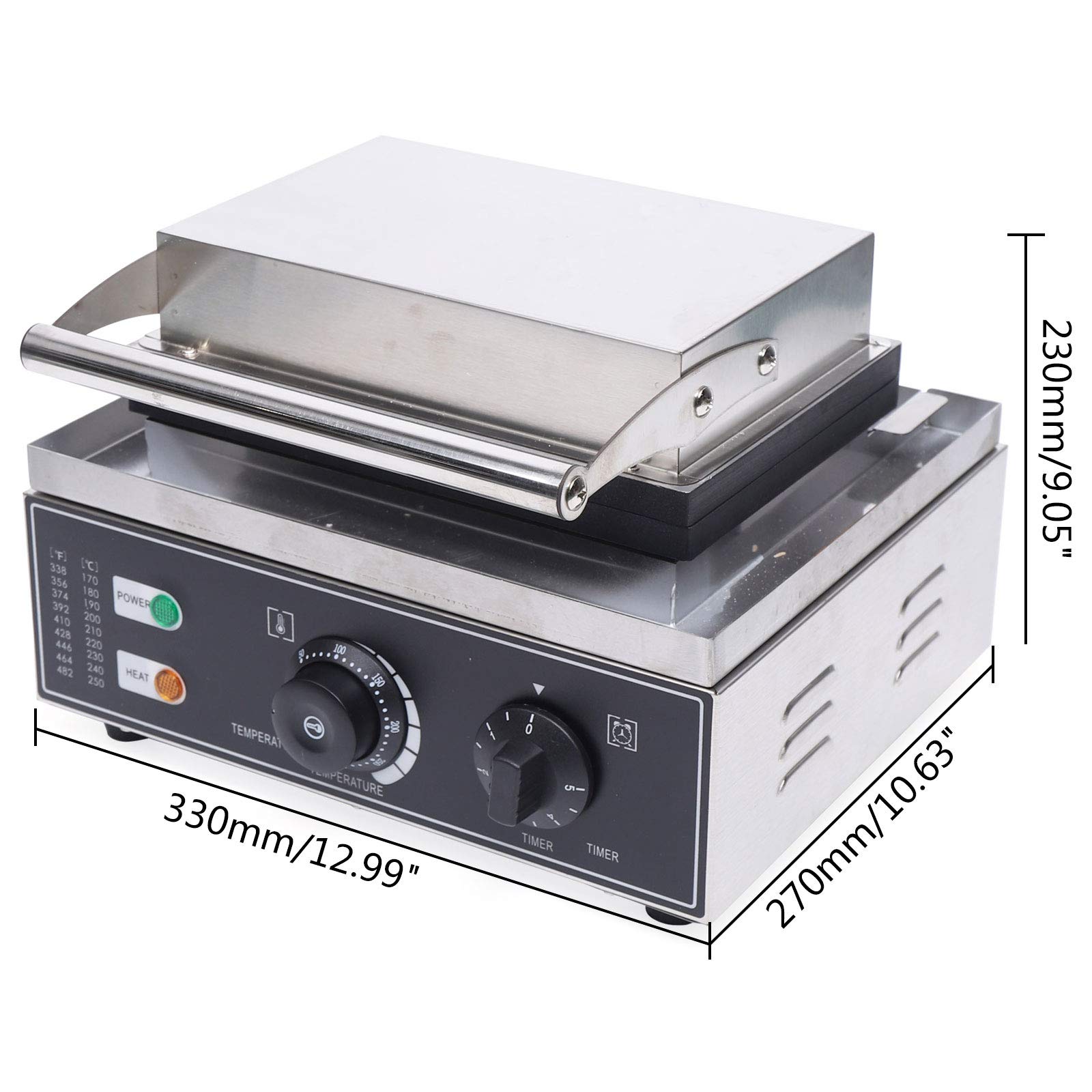 Commercial Waffle Donut Maker Machine - 6 Hole 110V 1550W Electric Doughnut Baker with Double-Sided Heating (50-300°C), Non-Stick Teflon Coating - Perfect for Professional Kitchens, Bakeries, Dessert Shops & Home Breakfast Making
