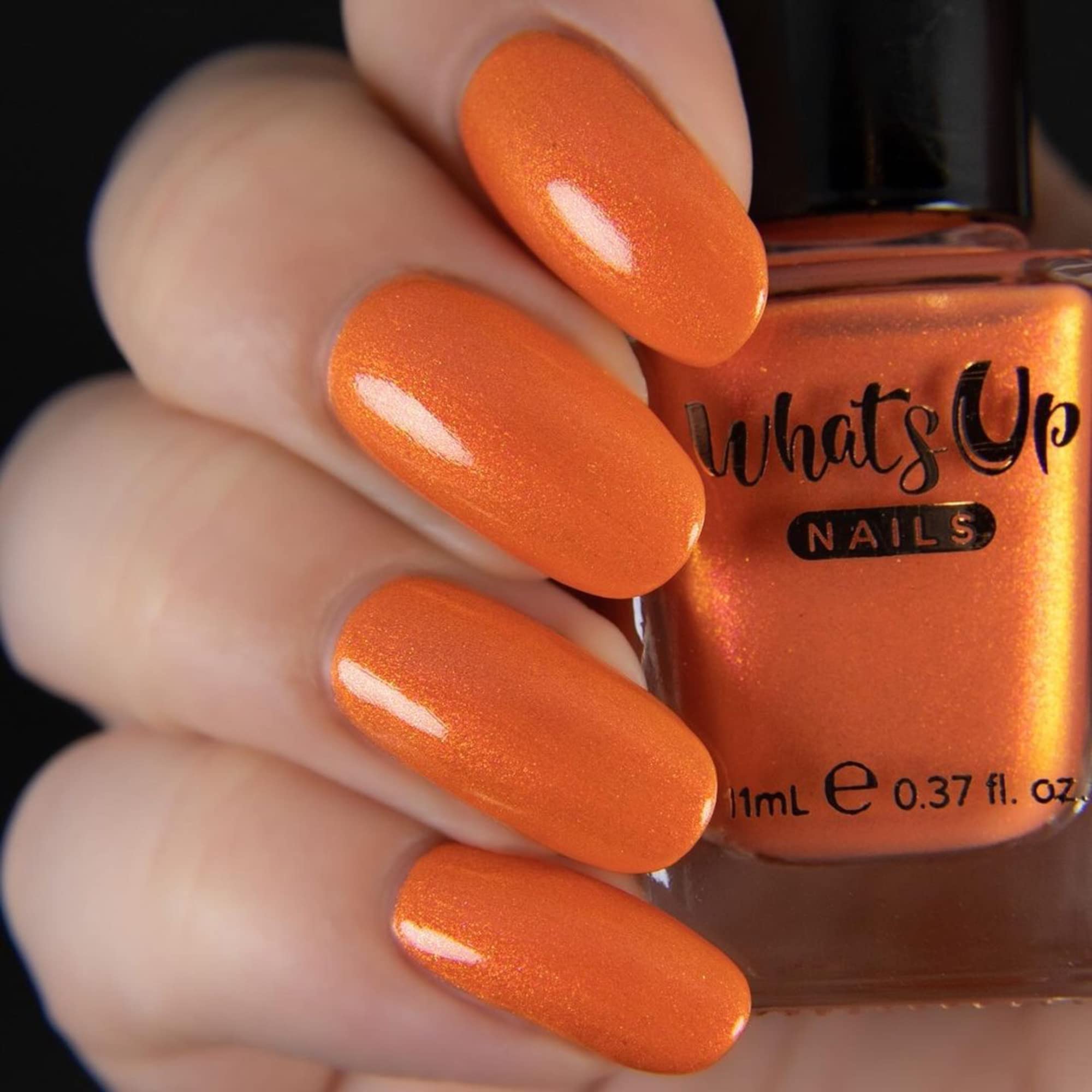 Lush Orangery Coral Nail Polish with Pink to Gold Iridescent Duochrome Shimmer - Vegan, Cruelty-Free, 21-Free Formula - Made in USA | Perfect for Summer Nails, Manicures, Pedicures & Special Occasions