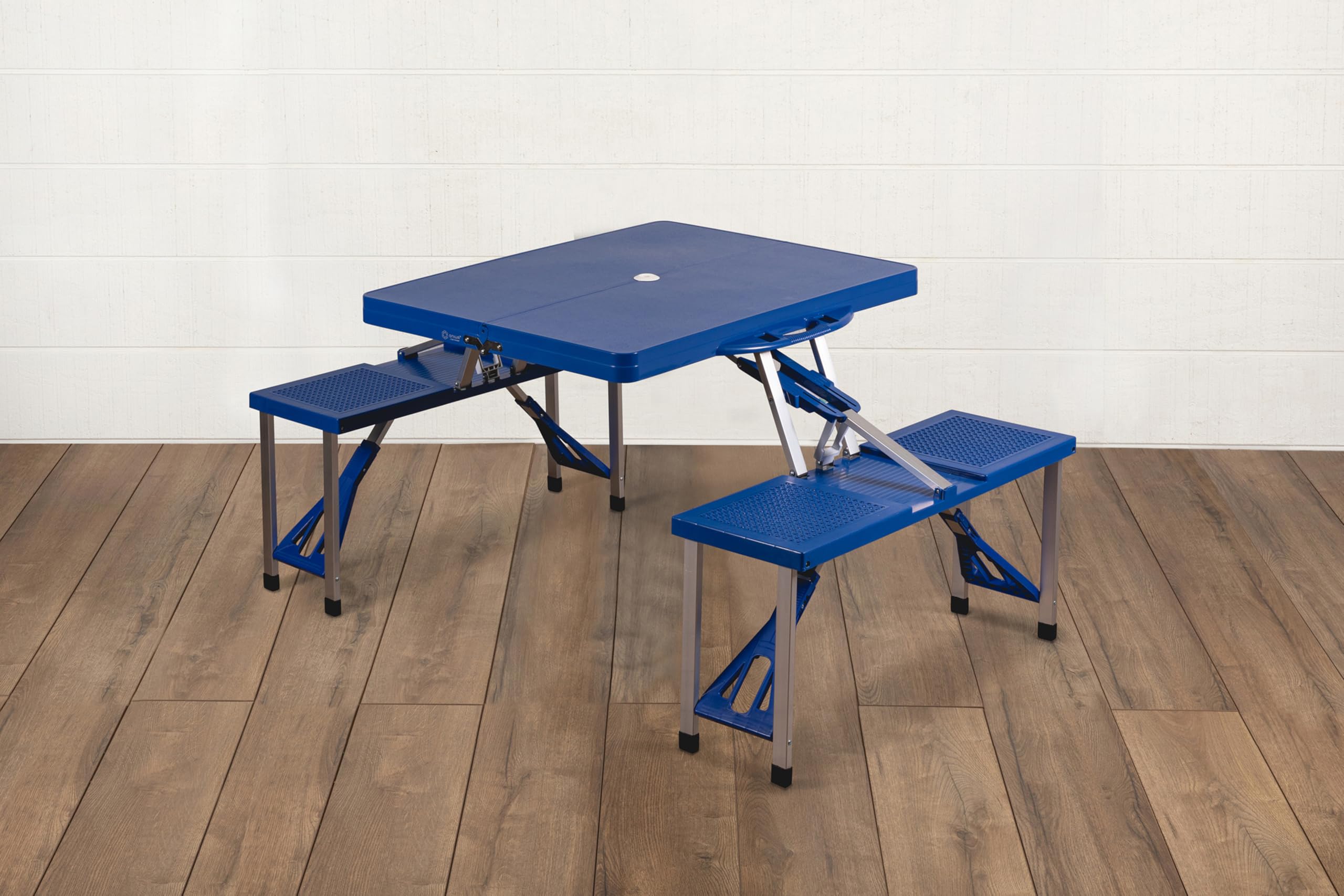 PICNIC TIME NFL Portable Folding Picnic Table with Seats & Umbrella - Perfect for Tailgating, Camping, Beach & Outdoor Parties