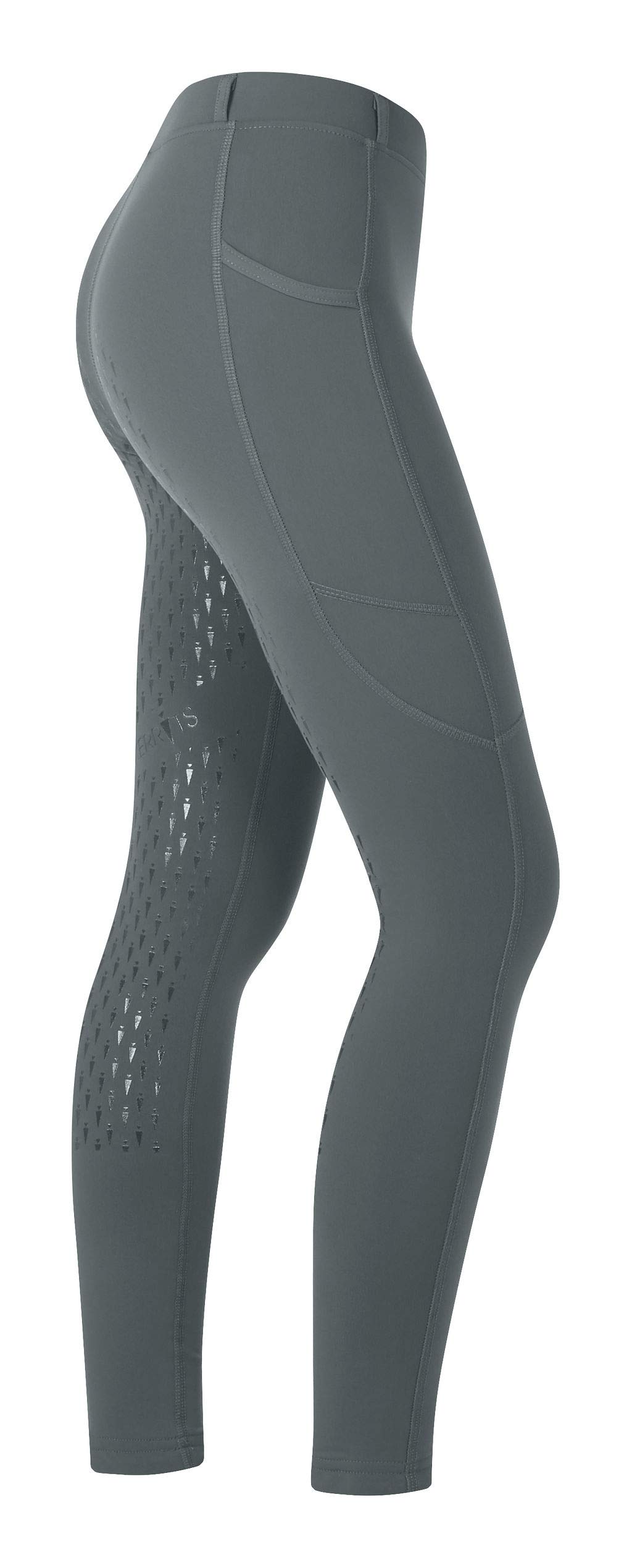 Kerrits Kids Ice Fil Full Seat Horse Riding Tech Tights - Cooling Breathable Equestrian Leggings with Pockets for Girls & Boys | Summer Riding Lessons, Horse Shows & Stable Activities