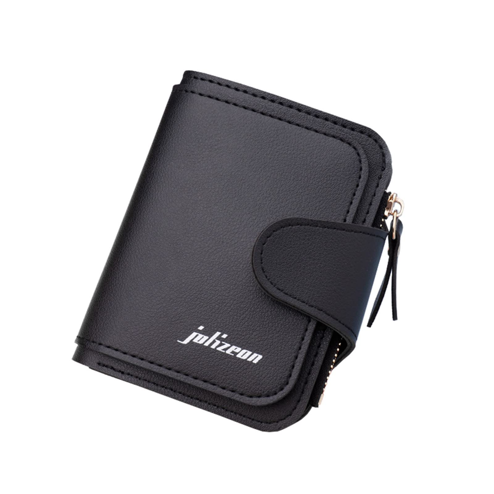 Genuine Leather Small Wallet for Women - Slim RFID Blocking Coin Purse with ID Window, Multiple Card Slots (Black) - Perfect for Everyday Use, Travel & Minimalist Lifestyle