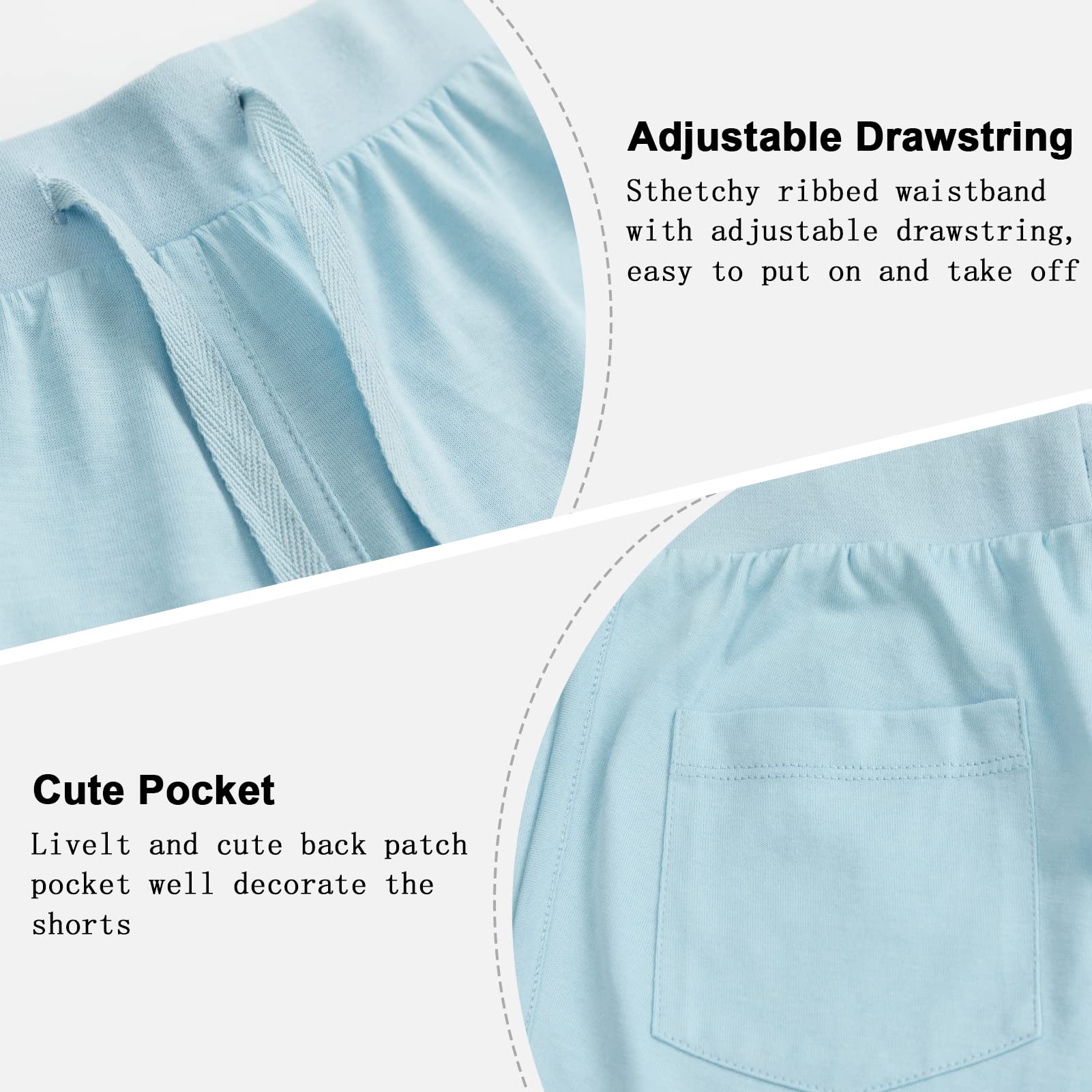 Girls Cotton Athletic Running Shorts with Drawstring & Pockets - Comfortable Workout Clothes for Kids Ages 3-12 - Perfect for Sports, Gym, Playground & Summer Activities