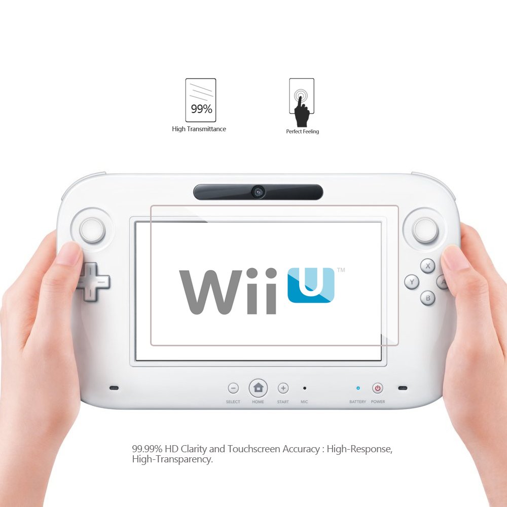 Premium 2-Pack Tempered Glass Screen Protector for Nintendo Wii U - 0.3mm Ultra-Thin 2.5D HD 9H Hardness Scratch-Resistant Screen Protector Film - Perfect for Gaming Protection & Long-Lasting Use