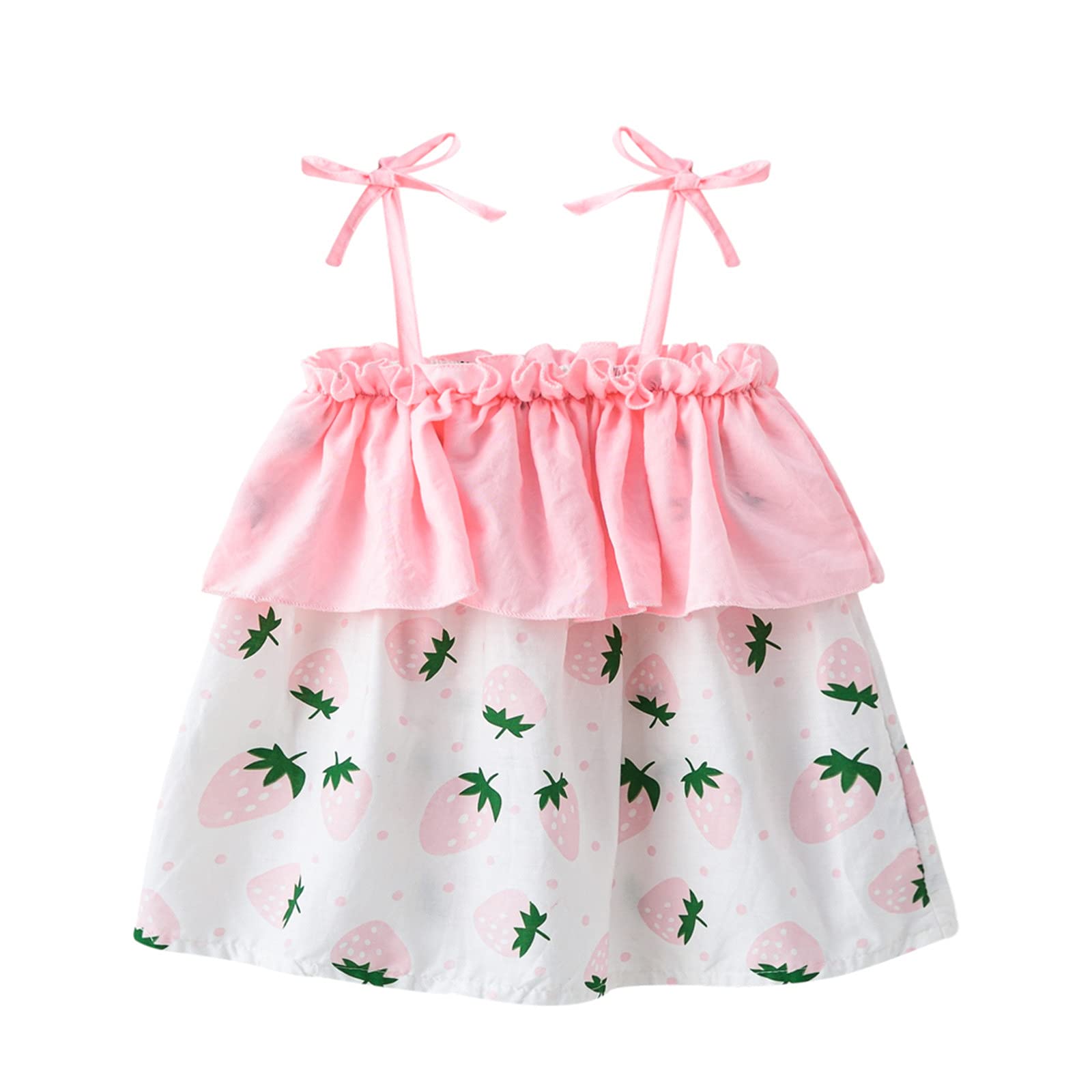 Girls Summer Shoulder Dress - Toddler Princess Baby Dress with Fruit Print | Perfect for Parties, Playdates & Special Occasions