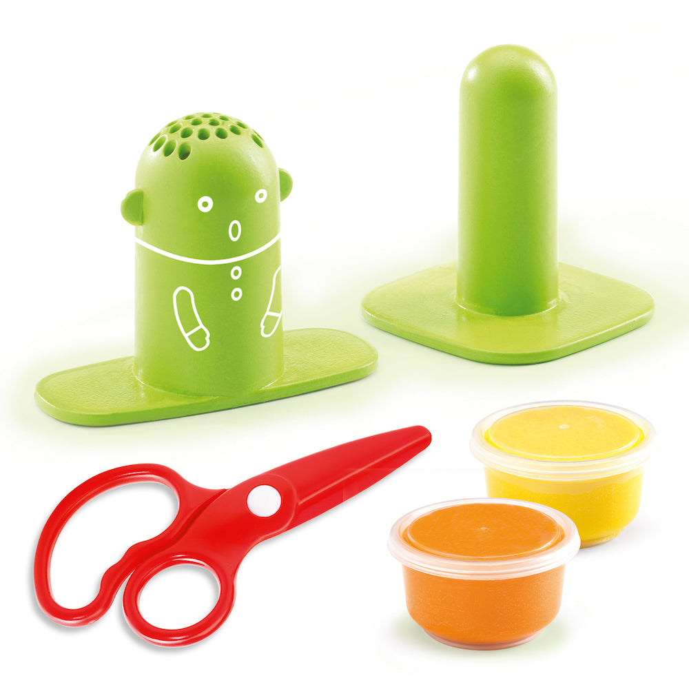 Djeco Play Dough Hairdressing Workshop Kit - Creative Pretend Play Salon Set for Kids with 5 Colors of Modeling Clay & Styling Tools - Perfect for Birthday Gifts & Imaginative Play at Home or School