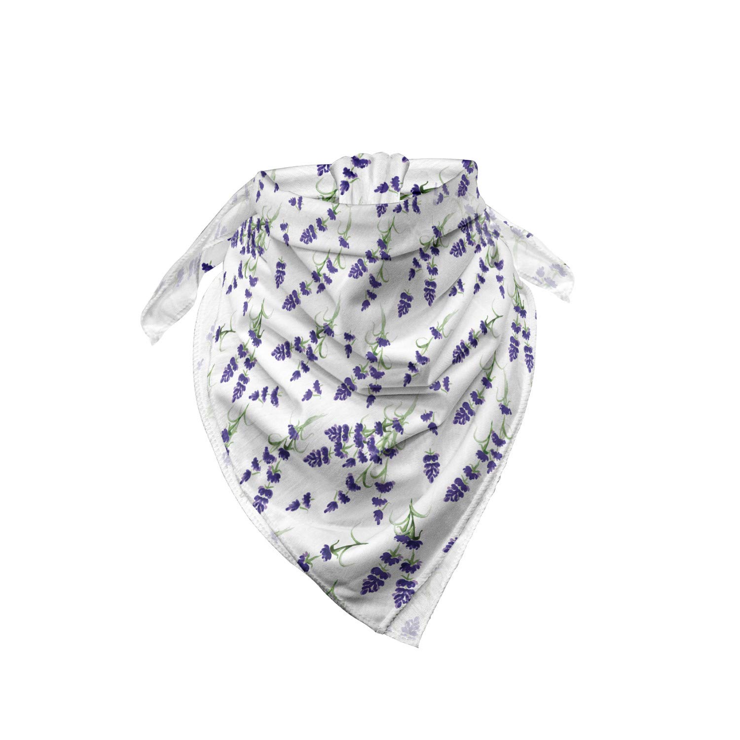 Ambesonne Botanical Bandana - Lavender Bouquet Romance Print Unisex Head Scarf & Neck Tie for Men Women | Perfect for Outdoor Activities, Music Festivals, Hiking & Fashion Accessories