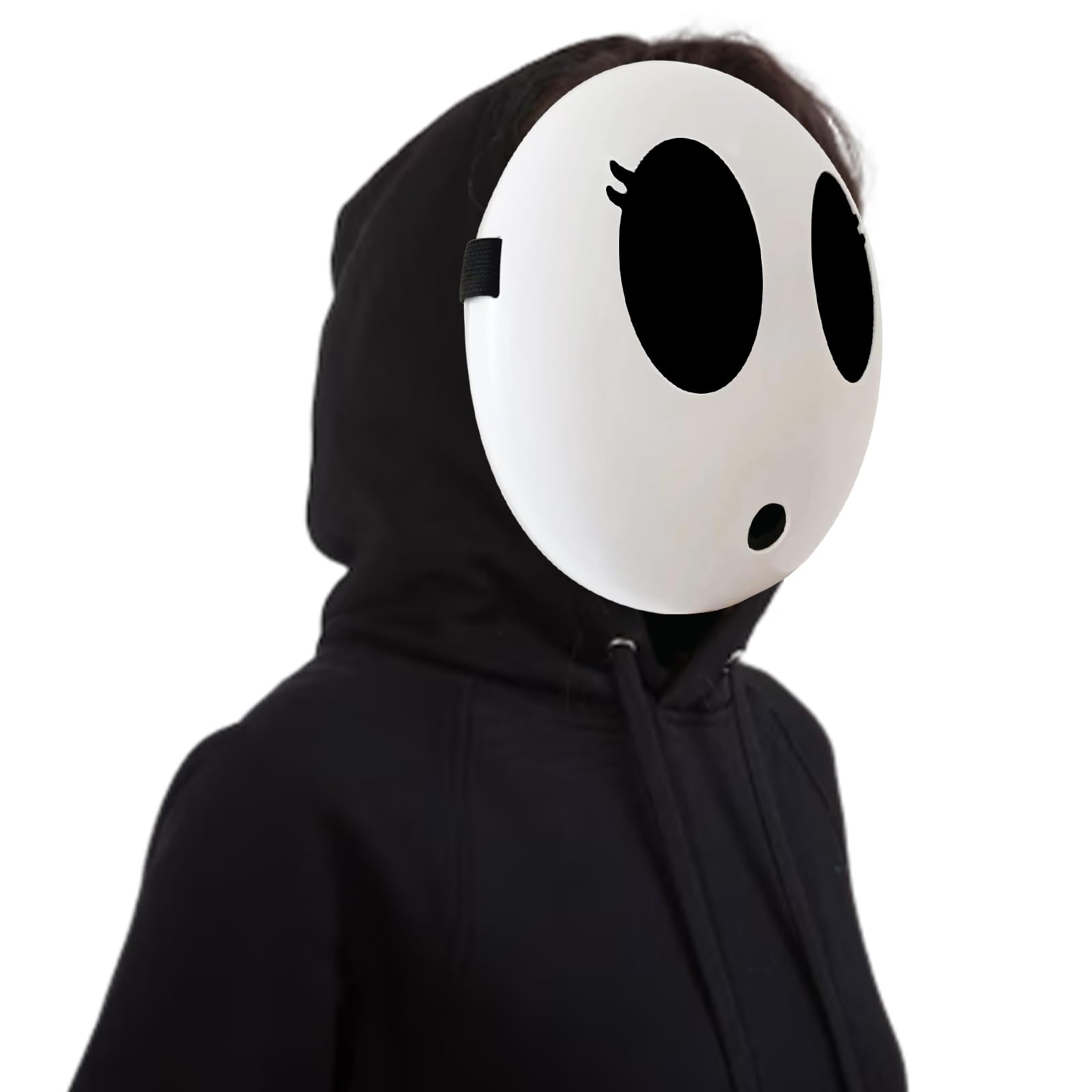 Shy Guy Mask White - Anime Cosplay Mask, Funny Halloween Face Mask, Costume Accessory for Cosplay & Halloween Parties - Perfect for Anime Conventions, Halloween Events & Themed Parties