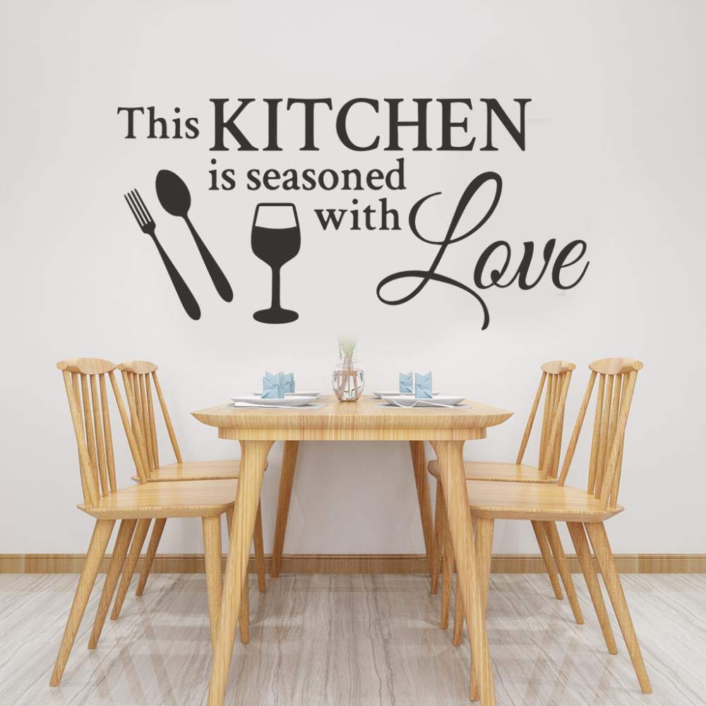 JJJee Non-Adhesive Kitchen Wall Stickers - English Lettering Decorative Transfer Film for Home Decor | Perfect for DIY Kitchen Backsplash, Pantry Labels & Apartment Renovation