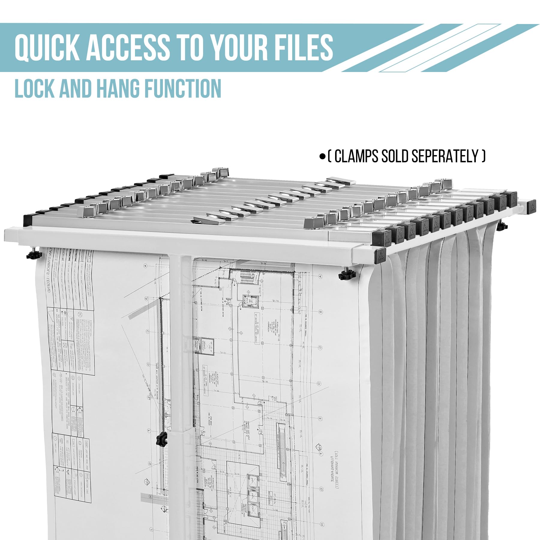 Adjustable Blueprint Holder & Construction Plan Organizer - Jobsite & Office Storage Rack for Architects, Engineers & Contractors (Ideal for Construction Sites, Design Studios & Project Management)