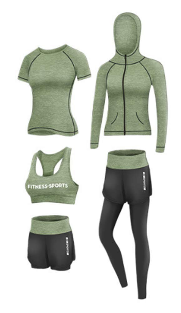 Sorrica Women's 5-Piece Activewear Set - Breathable Yoga Running Outfit with Athletic Tracksuits for Gym, Workout & Casual Wear | Perfect for Yoga, Running, Fitness & Lounge