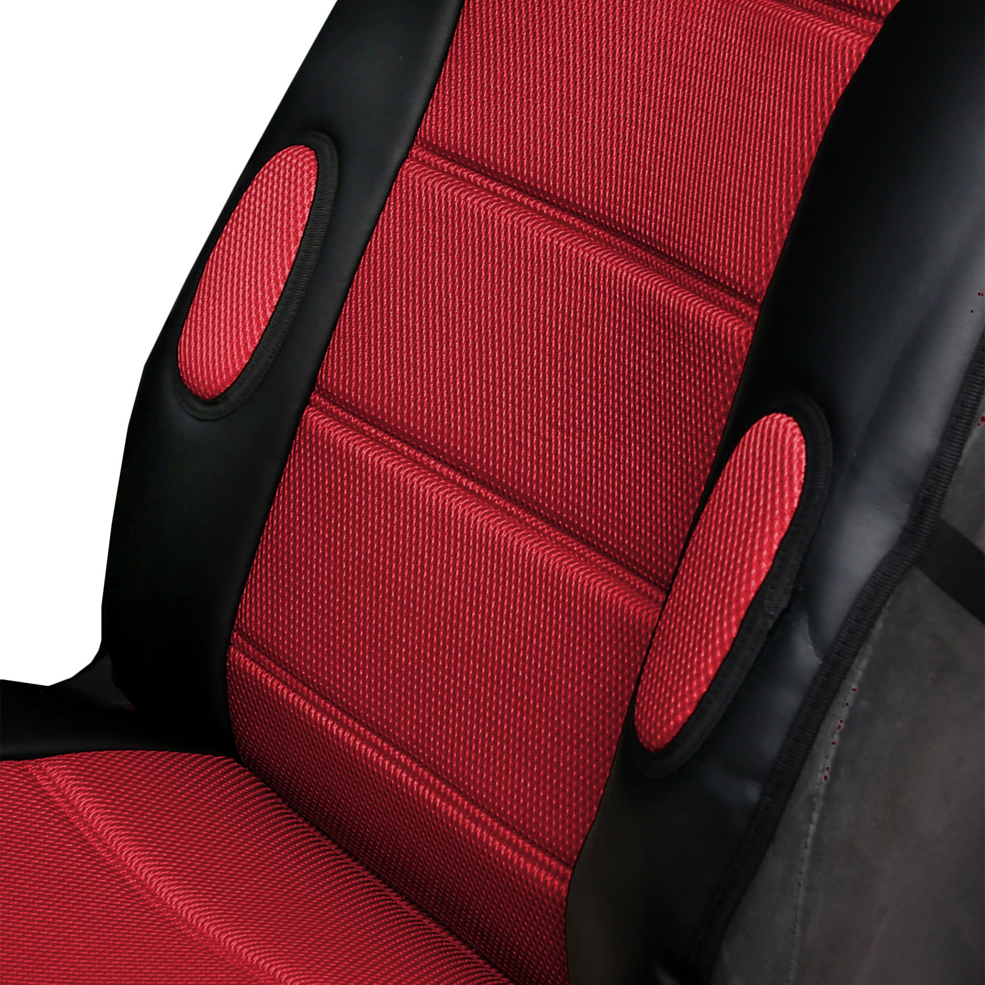 FH Group 2-Pack Faux Leather Car Seat Covers - Universal Fit Waterproof Seat Protectors for Cars, Trucks & SUVs | Premium Comfort & Style for Daily Commute, Road Trips & Family Travel (Red)