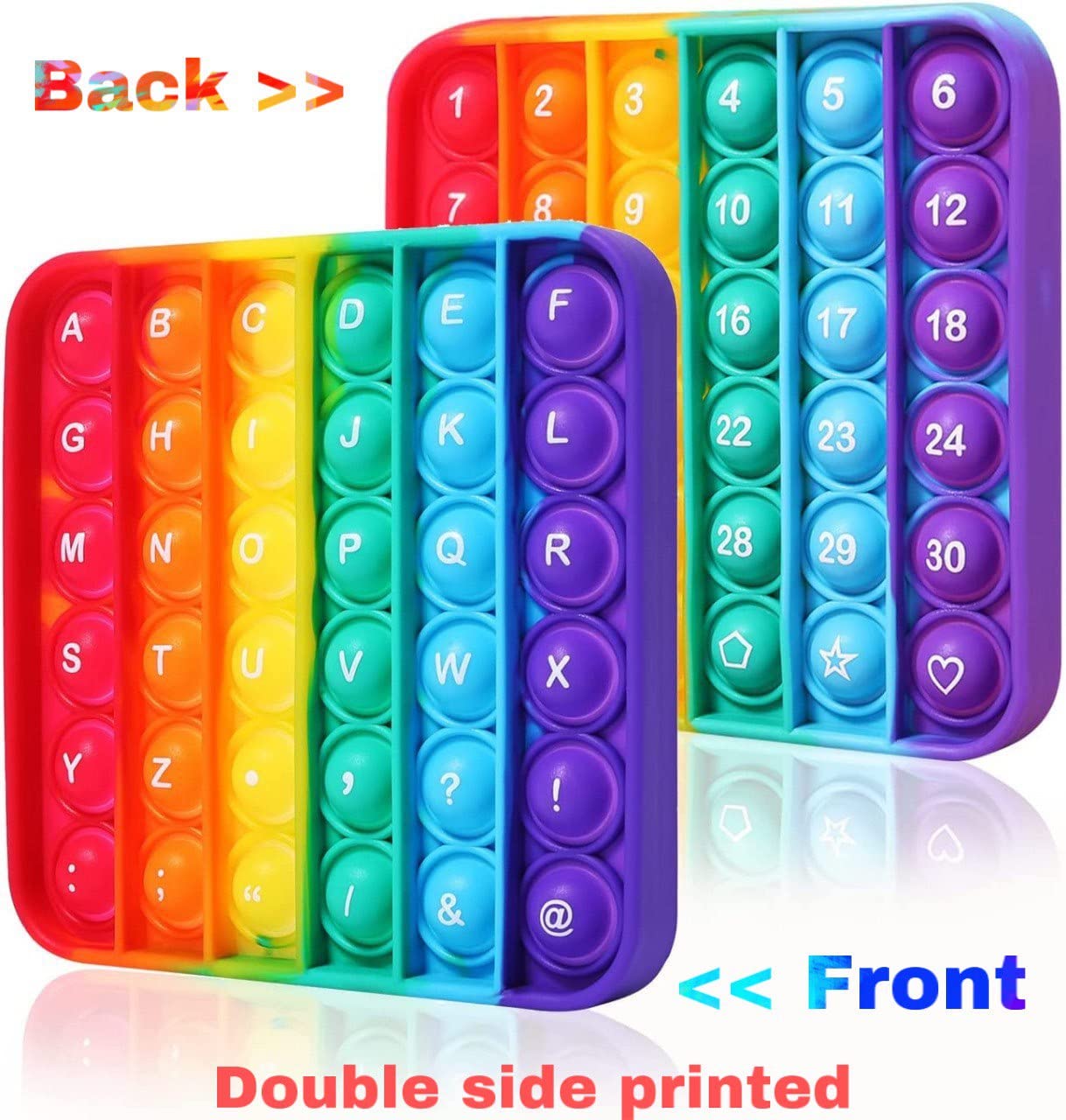 ABC Pop It Fidget Toy - Double-Sided Sensory Learning for Toddlers & Anxiety Relief