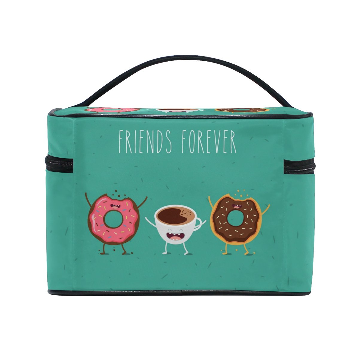Sweet Donut Cosmetic Bag for Travel - Cute Makeup Train Case & Storage Organizer | Perfect for Girls, Women & Teens | Travel, Gym, School & Daily Use