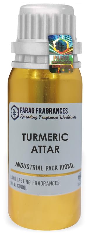 Premium Grade-1 Turmeric Attar Perfume 100ml - 0% Alcohol, Long Lasting Fragrance for Personal & Religious Use | Wholesale Pack for Aromatherapy, Meditation & Daily Wear