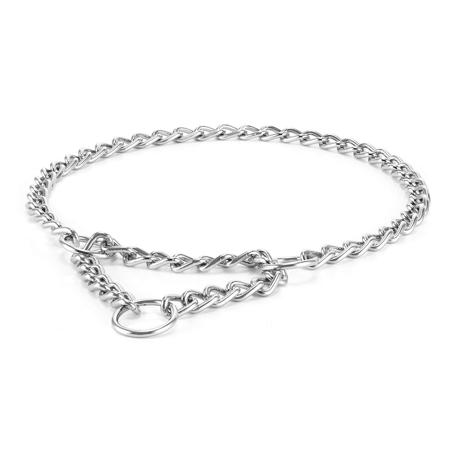 Pettom Martingale Dog Training Collar - Metal Slip Choker Collar, Chrome Plated, Rust Proof & Durable for Small, Medium & Large Dogs - Perfect for Obedience Training & Walking