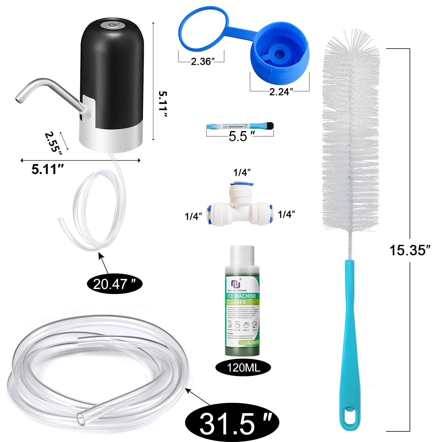 Portable Countertop Ice Maker with Water Dispenser - 3-in-1 Compact Ice Machine Produces 44 lbs Daily, 4 lb Storage - Includes 10ft Water Hose - Perfect for Home, Office, RV & Outdoor Entertaining