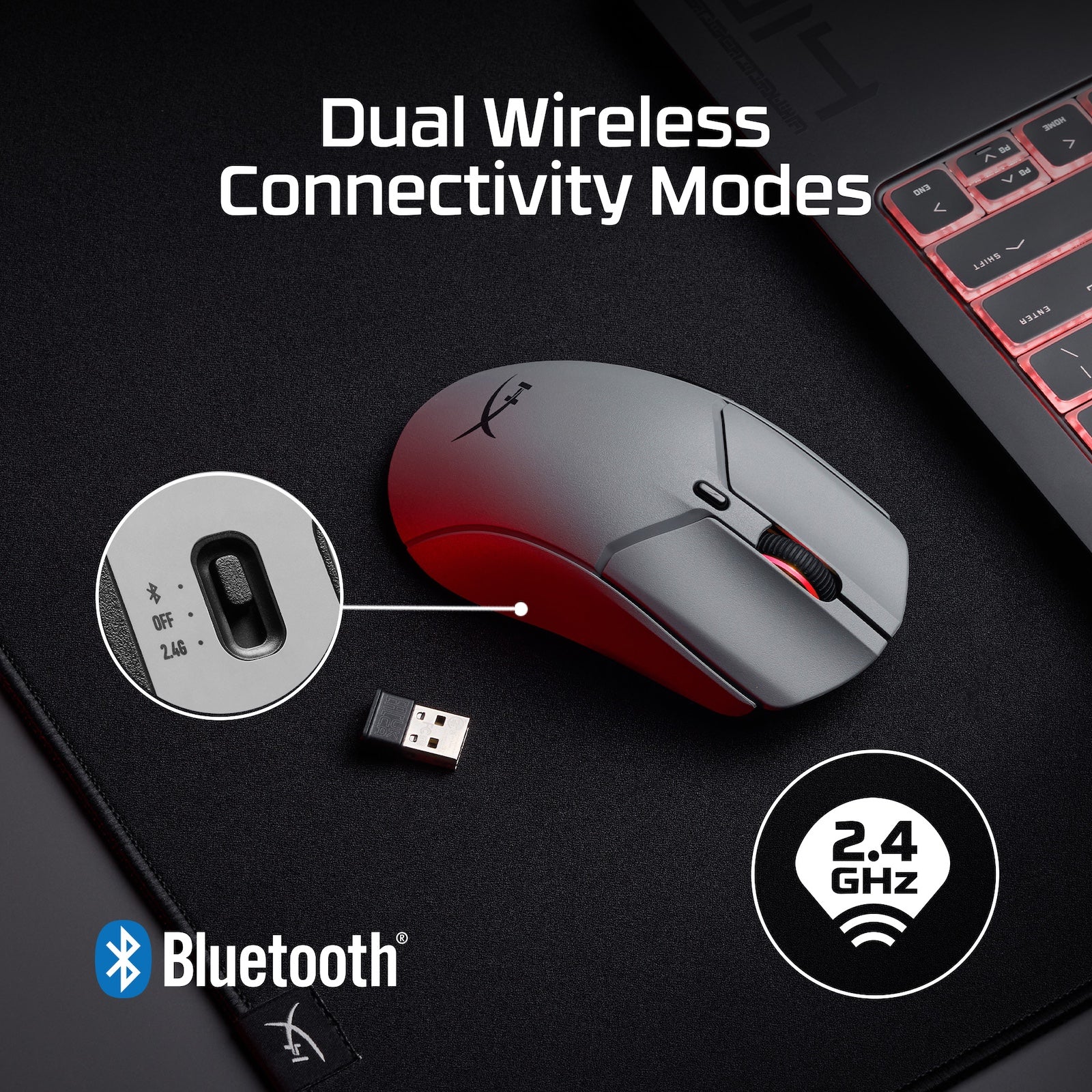HyperX Pulsefire Haste 2 Pro 4K Wireless Gaming Mouse - Lightweight Esports Mouse with 26K DPI, 1000Hz Polling Rate - Perfect for FPS, MOBA & Competitive Gaming