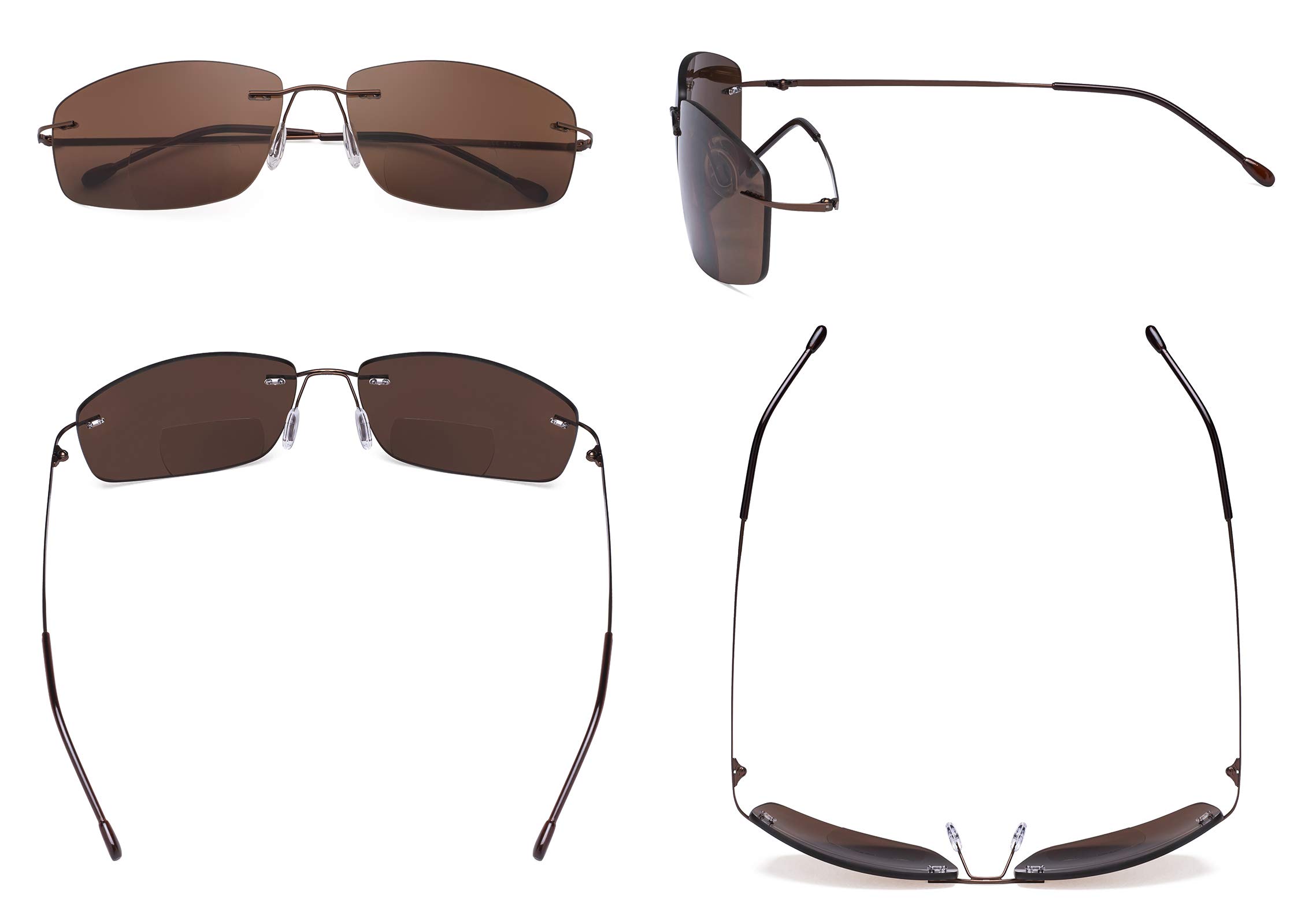 Eyekepper Frameless Bifocal Sunglasses for Women & Men - Lightweight Rimless Bifocal Readers with UV Protection - Perfect for Reading, Driving & Outdoor Activities in Sunlight