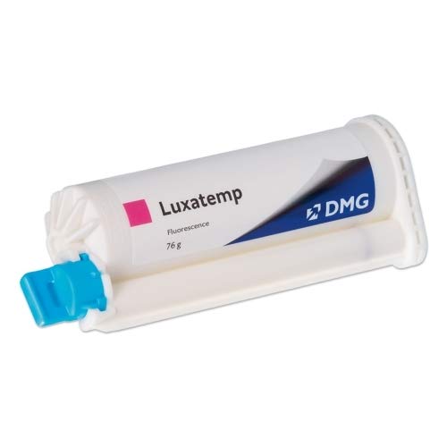 Luxatemp Fluorescence A2 Refill Cartridge - 76g with 15 Automix Tips for Dental Restorations & Crowns - Perfect for Dentists & Dental Labs