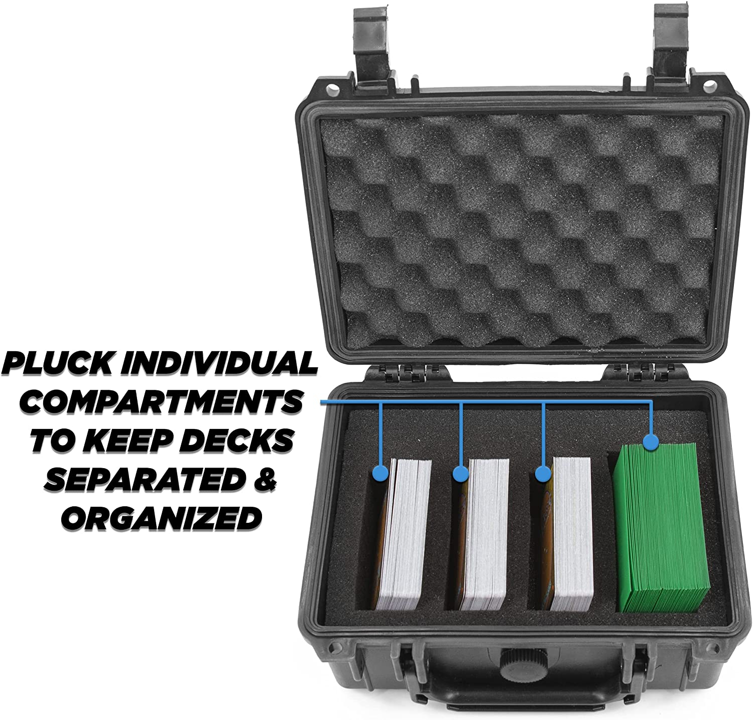 Waterproof Trading Card Storage Case for 550 Cards - Foam Lined Protection Box for Magic The Gathering, Pokemon, Yu-Gi-Oh & Collectible Card Games - Perfect for Travel, Tournaments & Home Organization