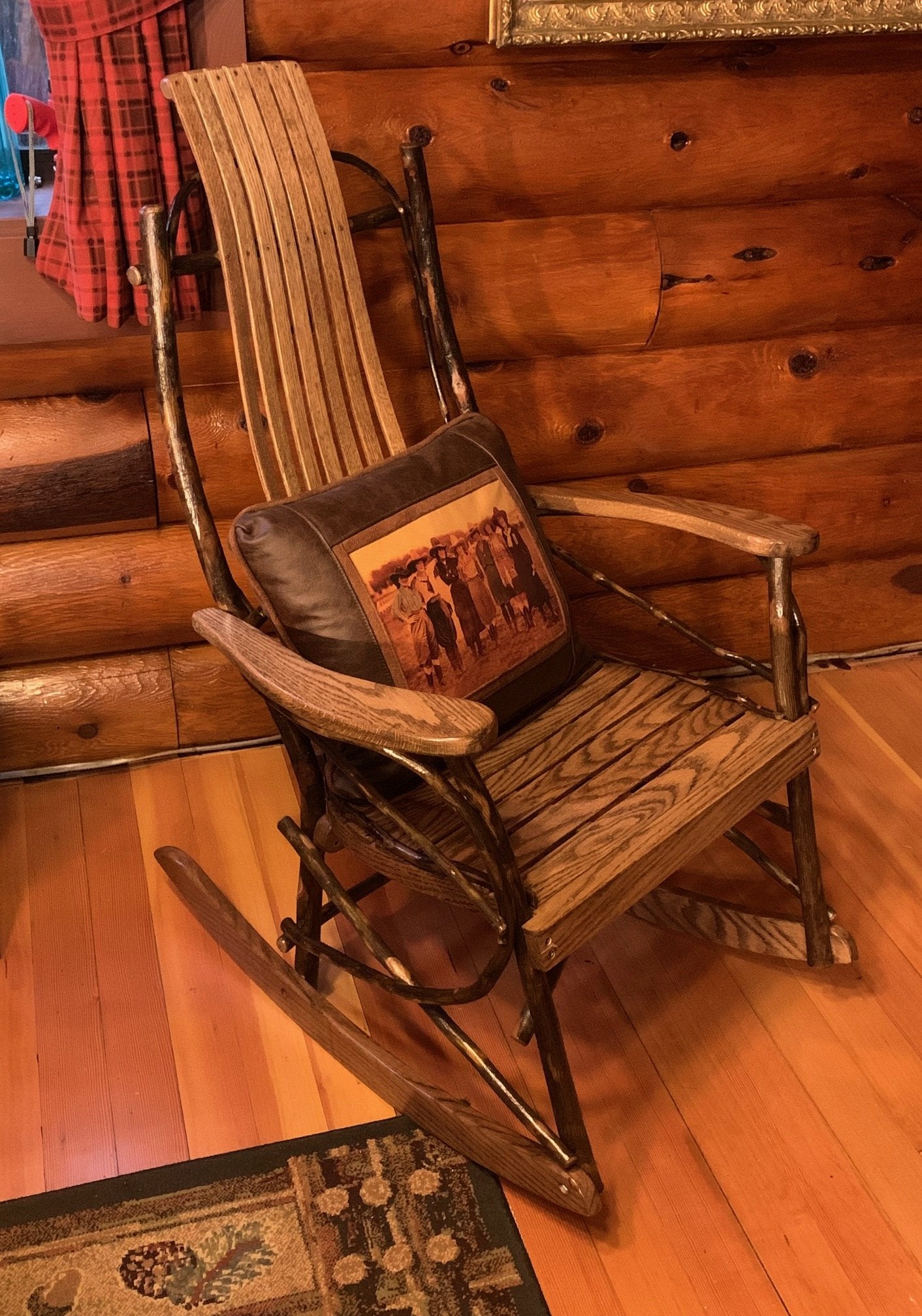 Premium A L Furniture Hickory Rocking Chair - Solid Wood Handcrafted Rocker for Living Room, Nursery & Porch - Comfortable Traditional Rocking Chair for Relaxation & Nursing