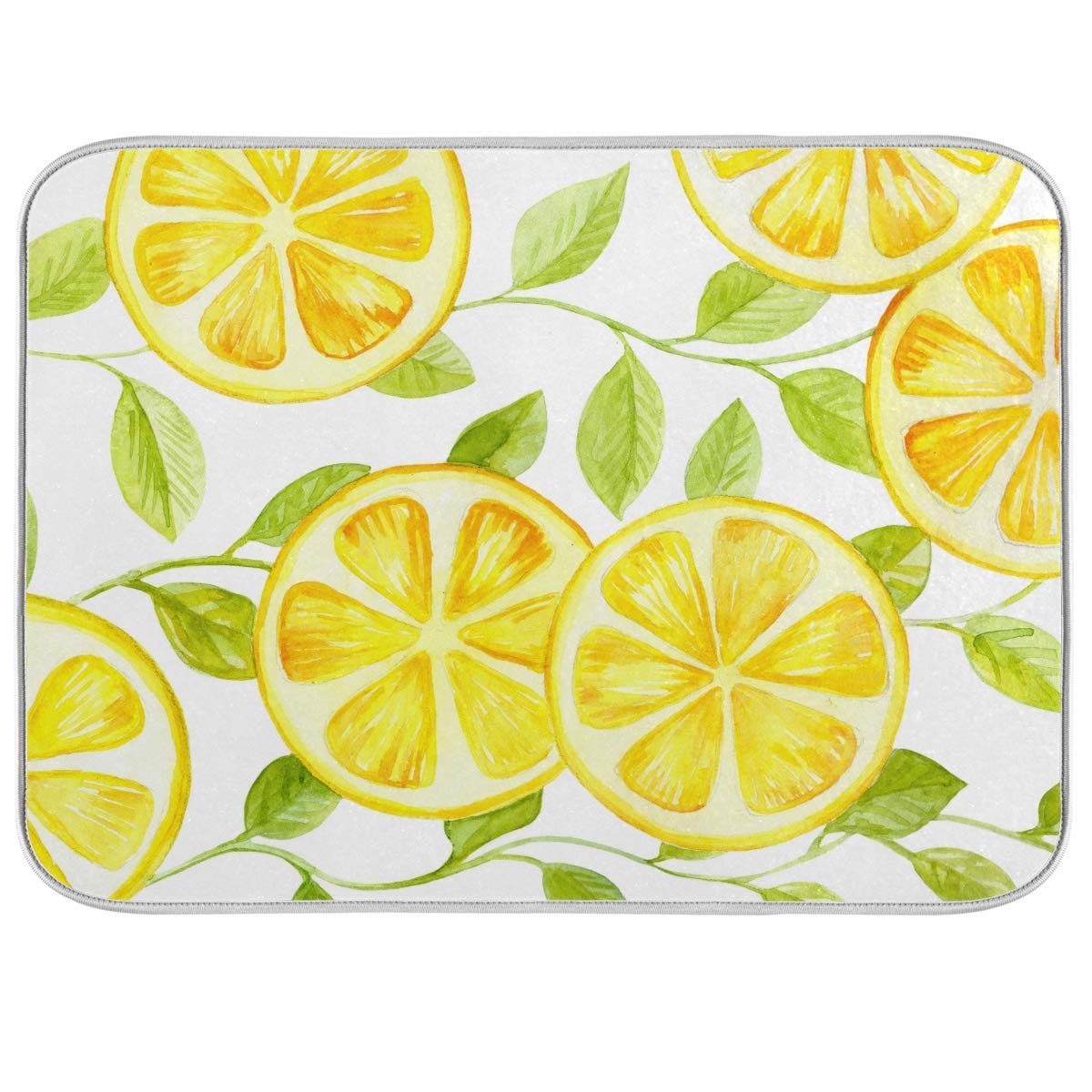 Premium Kitchen Dish Drying Mat - Heat Resistant, Absorbent 18x24 Inch Counter Mat for Dishes & Fruits (Lemon Design) - Perfect for Kitchen Countertops, Sink Areas & Food Prep Stations