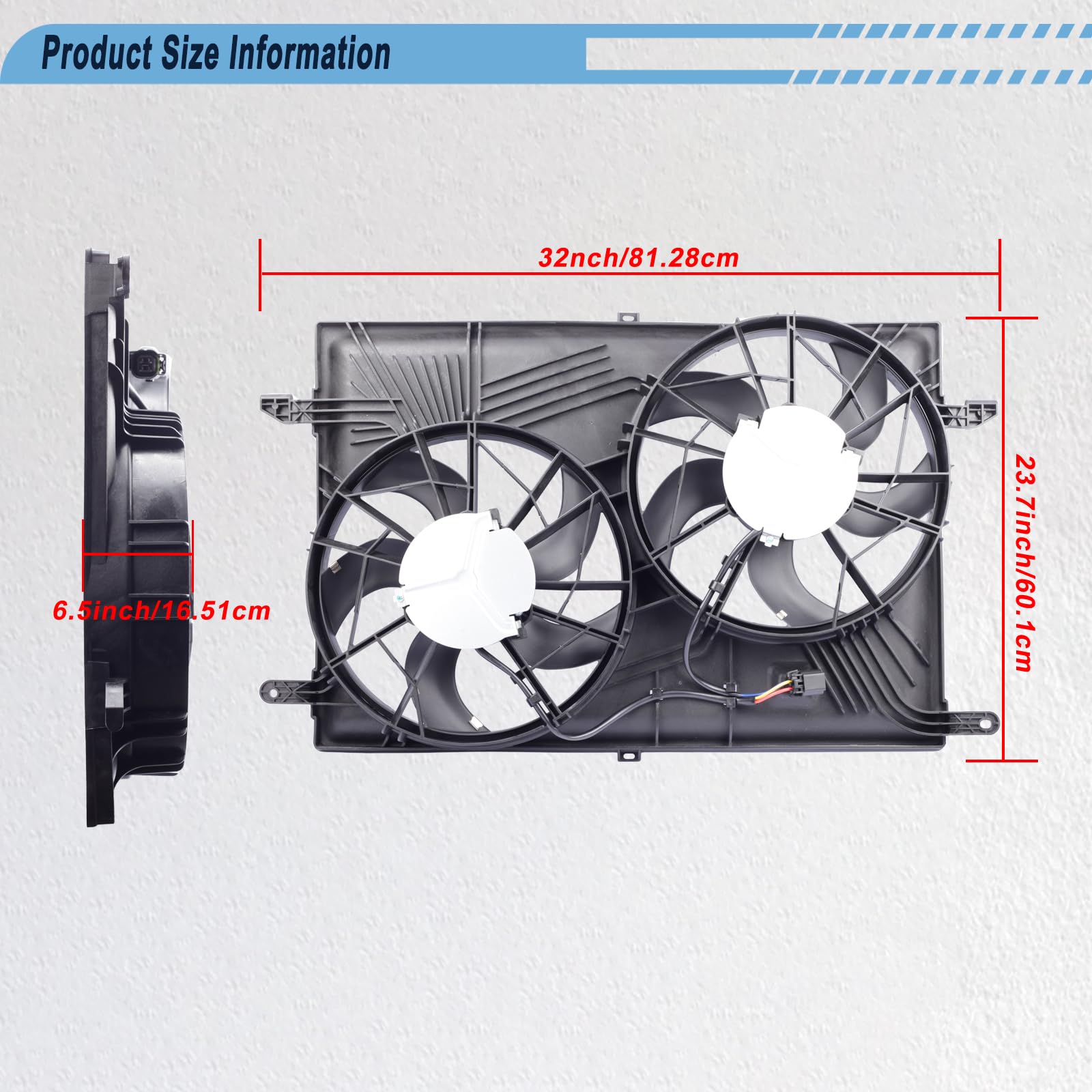 Radiator Cooling Fan Replacement for 2008-2017 Buick Enclave, 2009-2017 Chevy Traverse, 2007-2016 GMC Acadia, 2007-2010 Saturn Outlook 3.6L V6 - Compatible with OEM Part Numbers 23434158 15226663 20972760 25927026 621-390 - Perfect for Engine Overheating Prevention & AC Performance