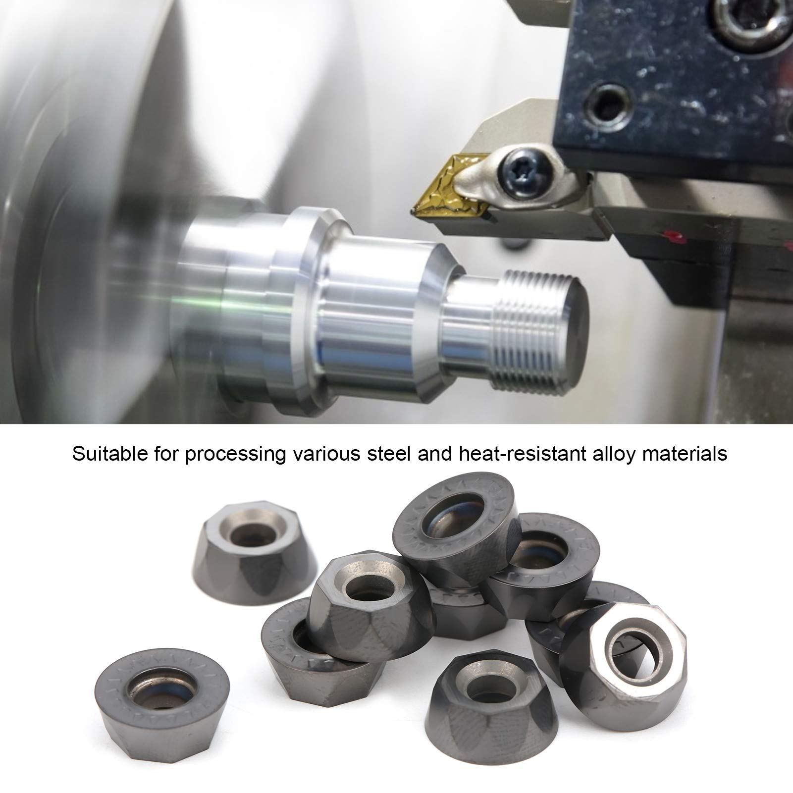High-Speed RPMT1204M0E-JS LF6018 Solid Carbide Indexable Cutting Blade - Extra Durable Carbide Tool for Metalworking & Woodworking - Perfect for CNC Machines, Lathes & Milling Operations
