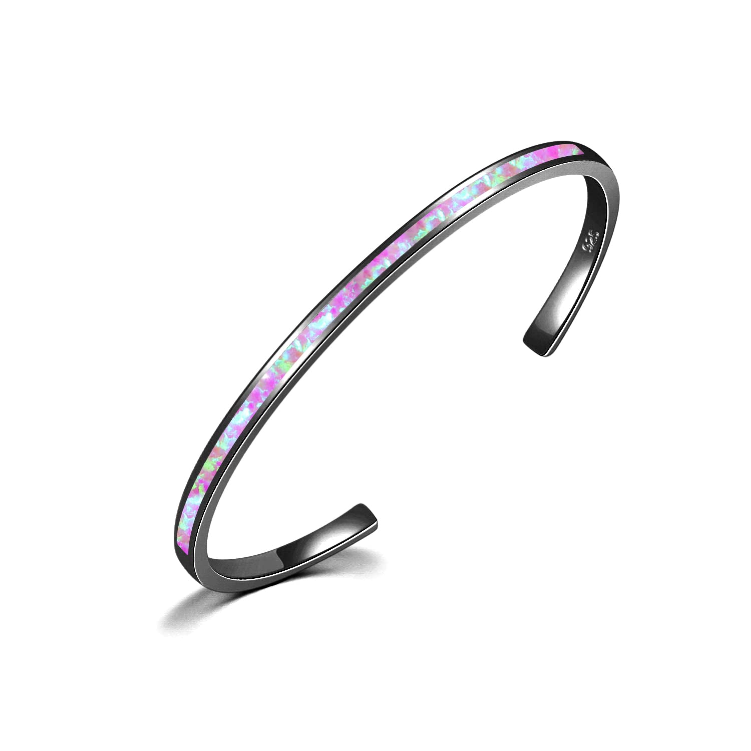CiNily Women's Gold Plated Opal Cuff Bracelet - Hypoallergenic Gemstone Open Bangle for Ladies | Perfect for Weddings, Parties & Everyday Elegance