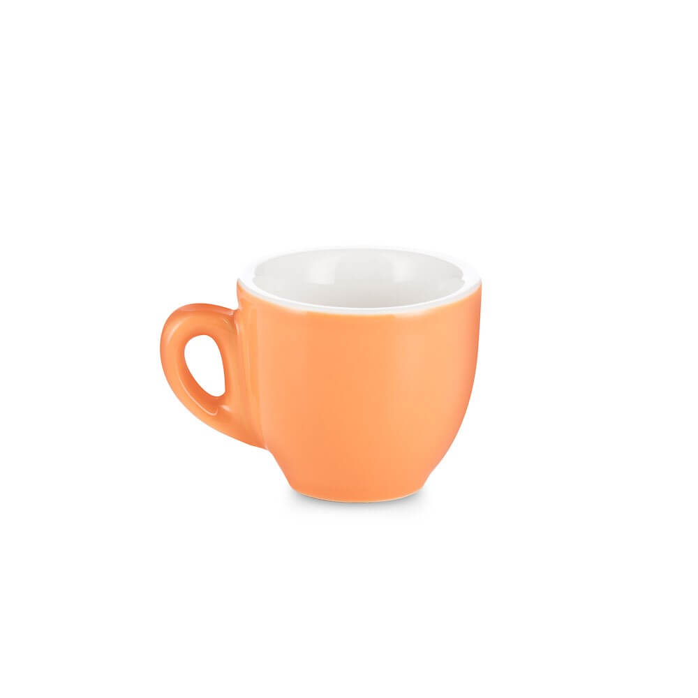 Premium Porcelain Espresso Cup & Saucer Set - 2oz/70ml, Vibrant Orange - Perfect for Home Coffee Bars, Cafés & Italian-Style Espresso Enjoyment