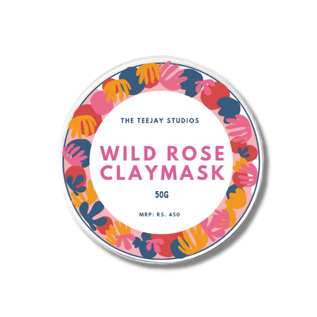 Organic Wild Rose Clay Mask for Glowing Skin - Deep Cleansing & Pore Minimizing Facial Treatment - Perfect for Acne-Prone & Sensitive Skin - Use for Spa Nights & Self-Care Routines