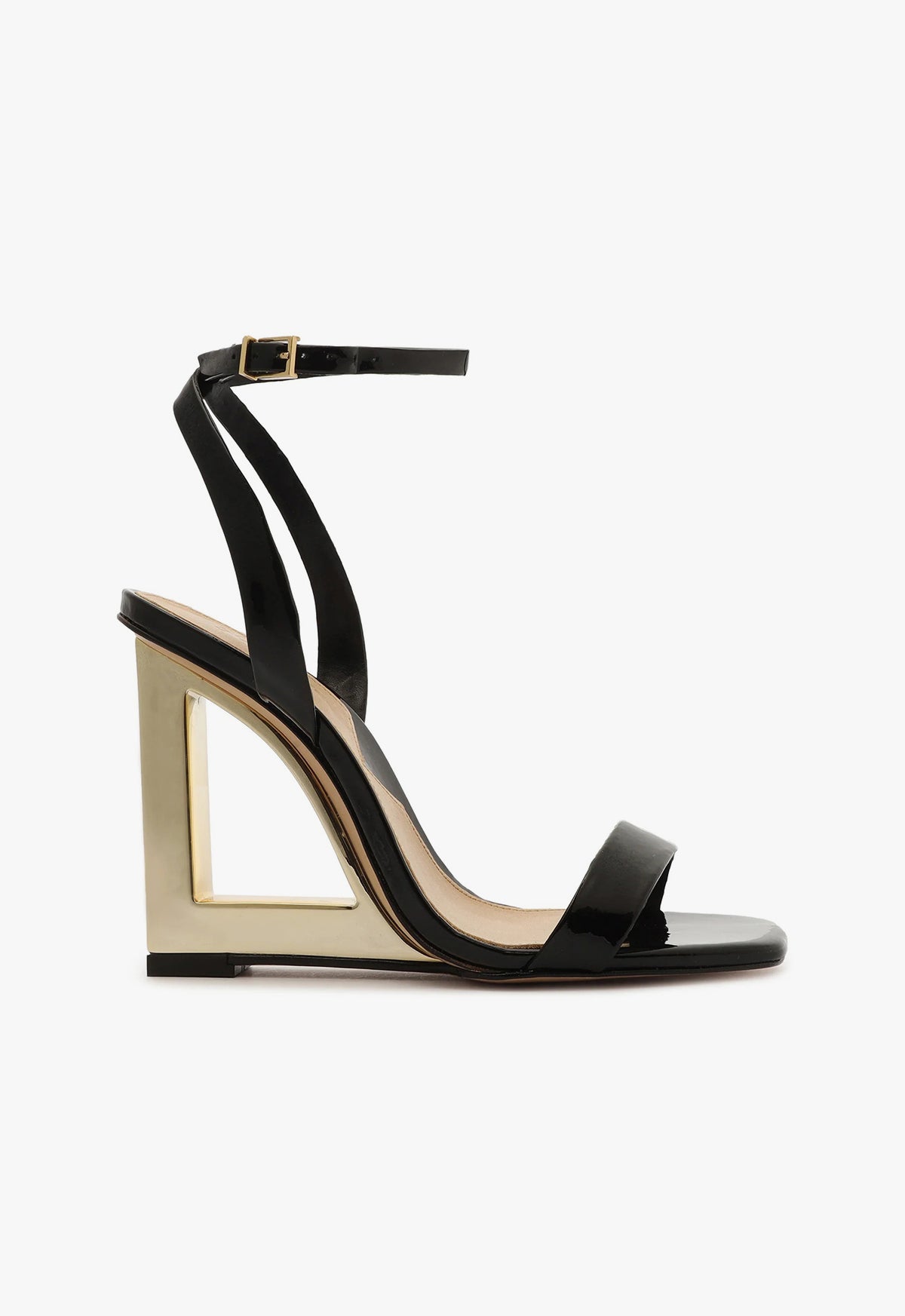 Filipa Patent Leather Sandal with 3.5 Inch Heel - Elegant Black Women's Dress Sandals for Weddings, Parties & Evening Events