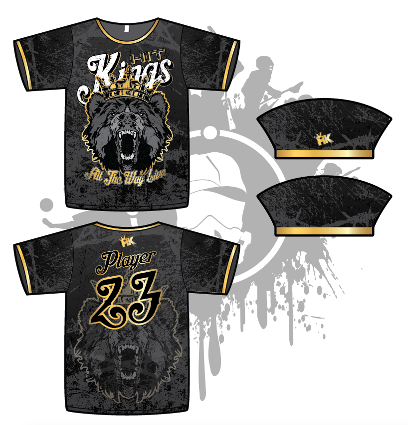 Hit Kings Animal Series Men's Full Dye Baseball Jersey (Bear) - Comfortable & Stylish for Baseball Games, Team Sports & Casual Wear