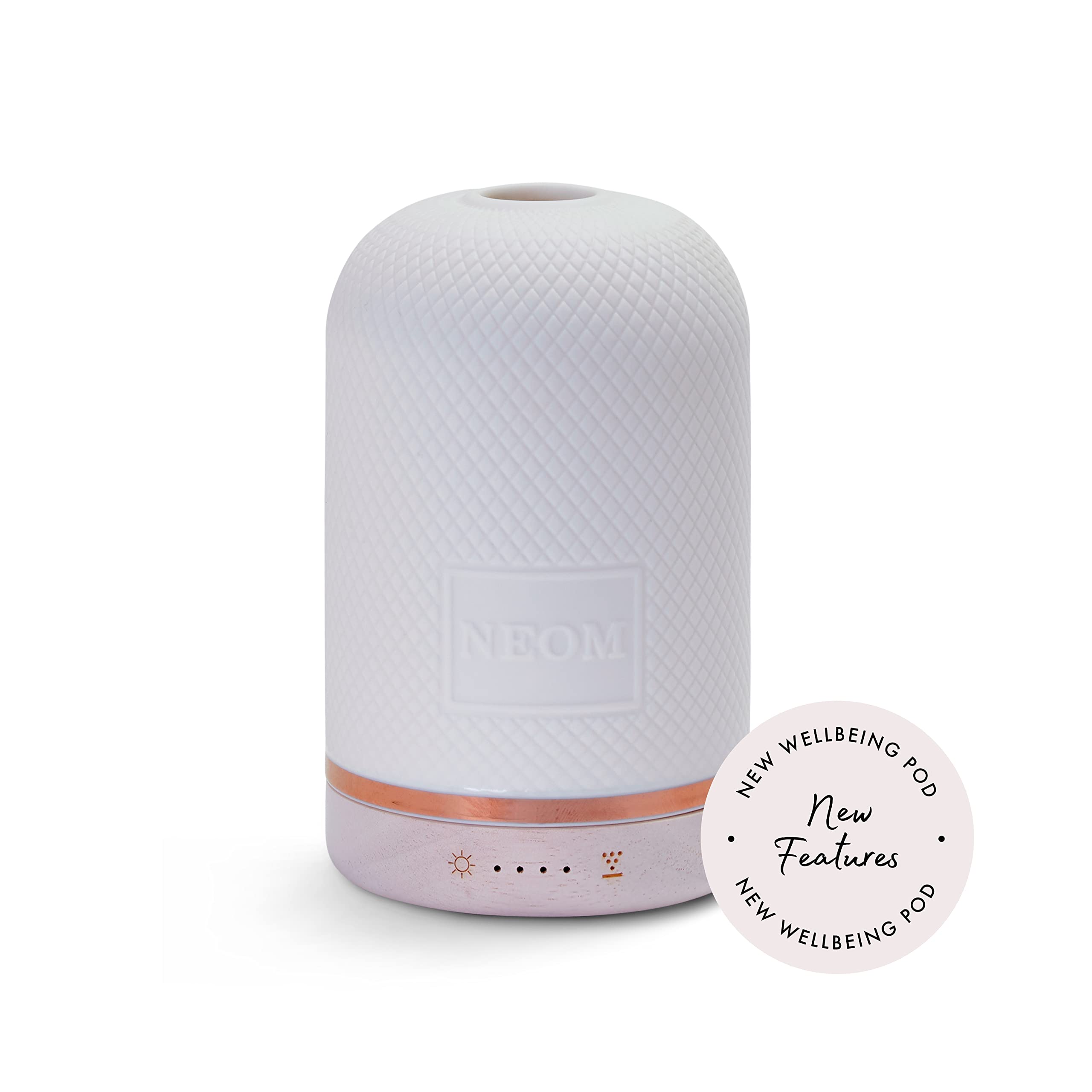 NEOM Premium Essential Oil Diffuser for Home & Office - Ceramic Aromatherapy Diffuser with LED Light, Timer & Auto Shut-Off - Perfect for Bedroom, Yoga, Spa & Medium Spaces - Plug in Ultrasonic Diffuser for Relaxation & Stress Relief
