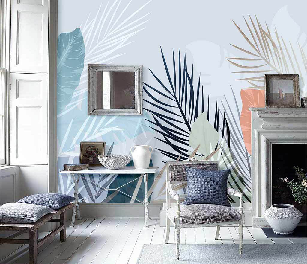 Tropical Leaves Wallpaper Murals - Vibrant Nature Designs for Living Room & Bedroom Decor | Peel & Stick Wall Art