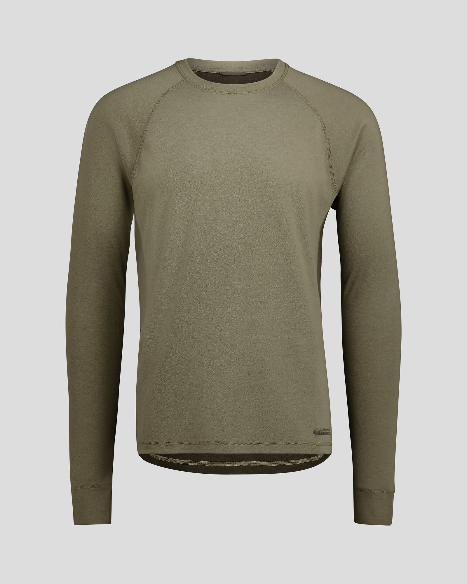 Men's K Merino 250 Long Sleeve Thermal Base Layer Top - Beech/Dark Moss - Warm Wool Shirt for Hiking, Skiing & Winter Outdoor Activities