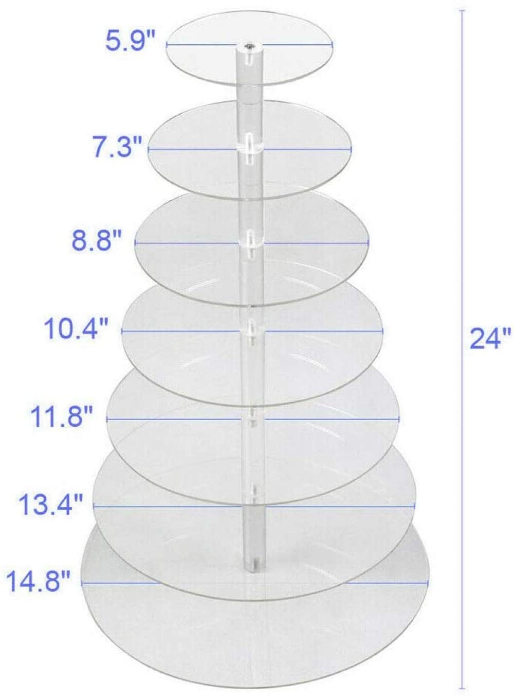 7 Tier Acrylic Cupcake Stand - Elegant Wedding Cake Display for Desserts, Birthday Parties & Special Events
