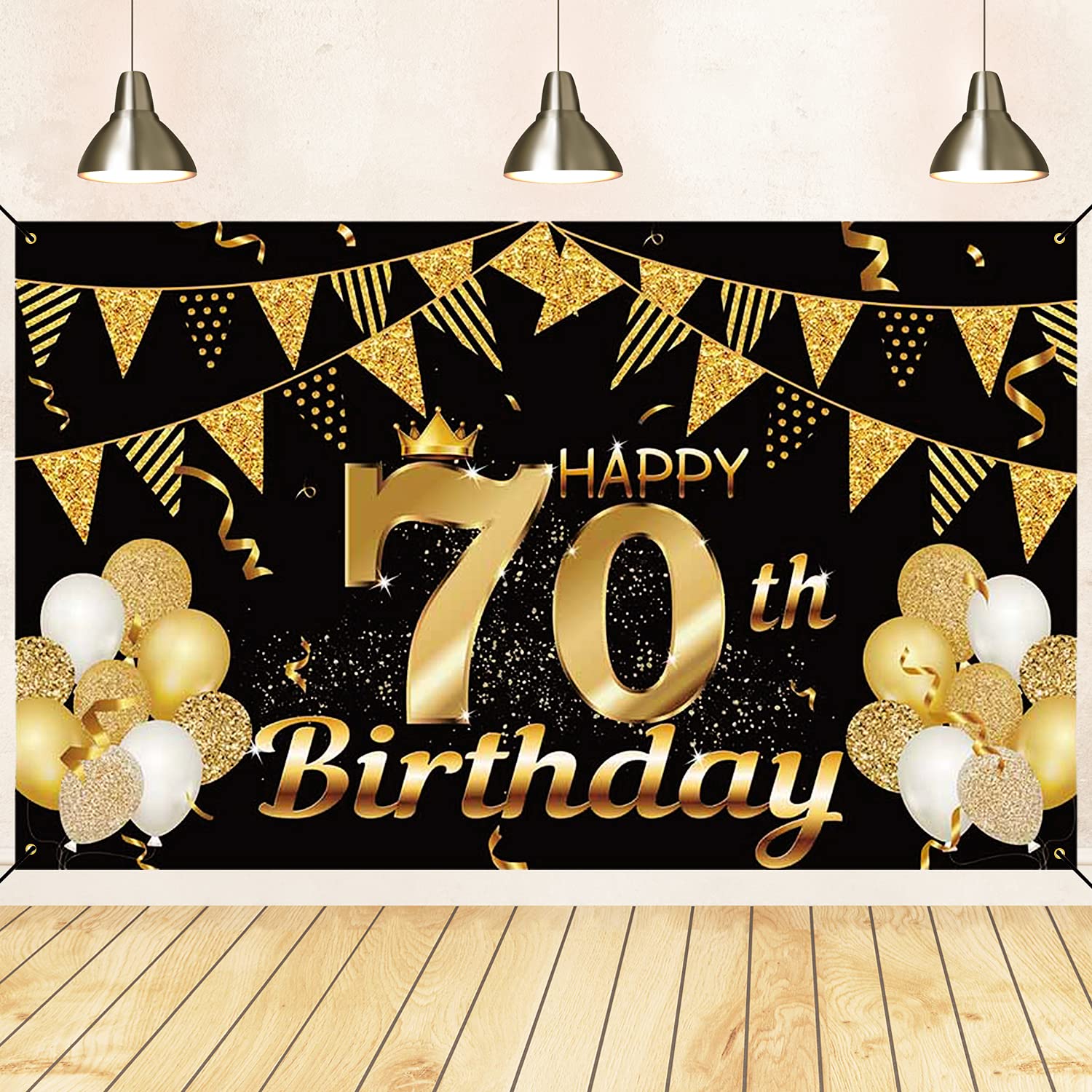 70th Birthday Banner & Decorations for Men & Women - Large 70.8 x 43.3 Inch Happy Birthday Backdrop - Perfect for 70th Birthday Party Decor, Anniversary Celebrations & Milestone Events