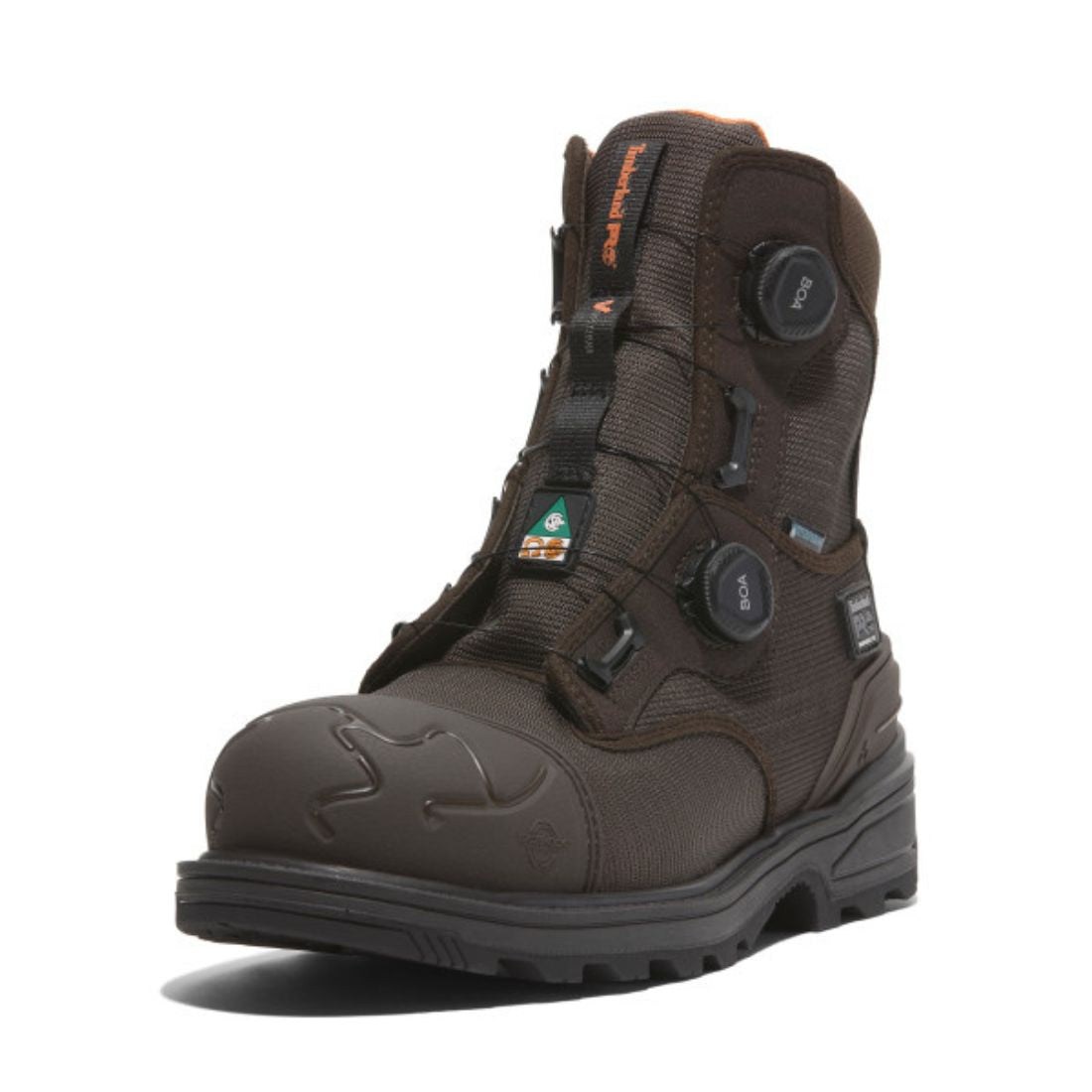 Timberland PRO Magnitude BOA® Men's 8 Waterproof Composite Toe Work Boots - Slip Resistant & Electrical Hazard Safety Shoes for Construction, Hiking & Outdoor Work (Brown, TB0A66MKELE)