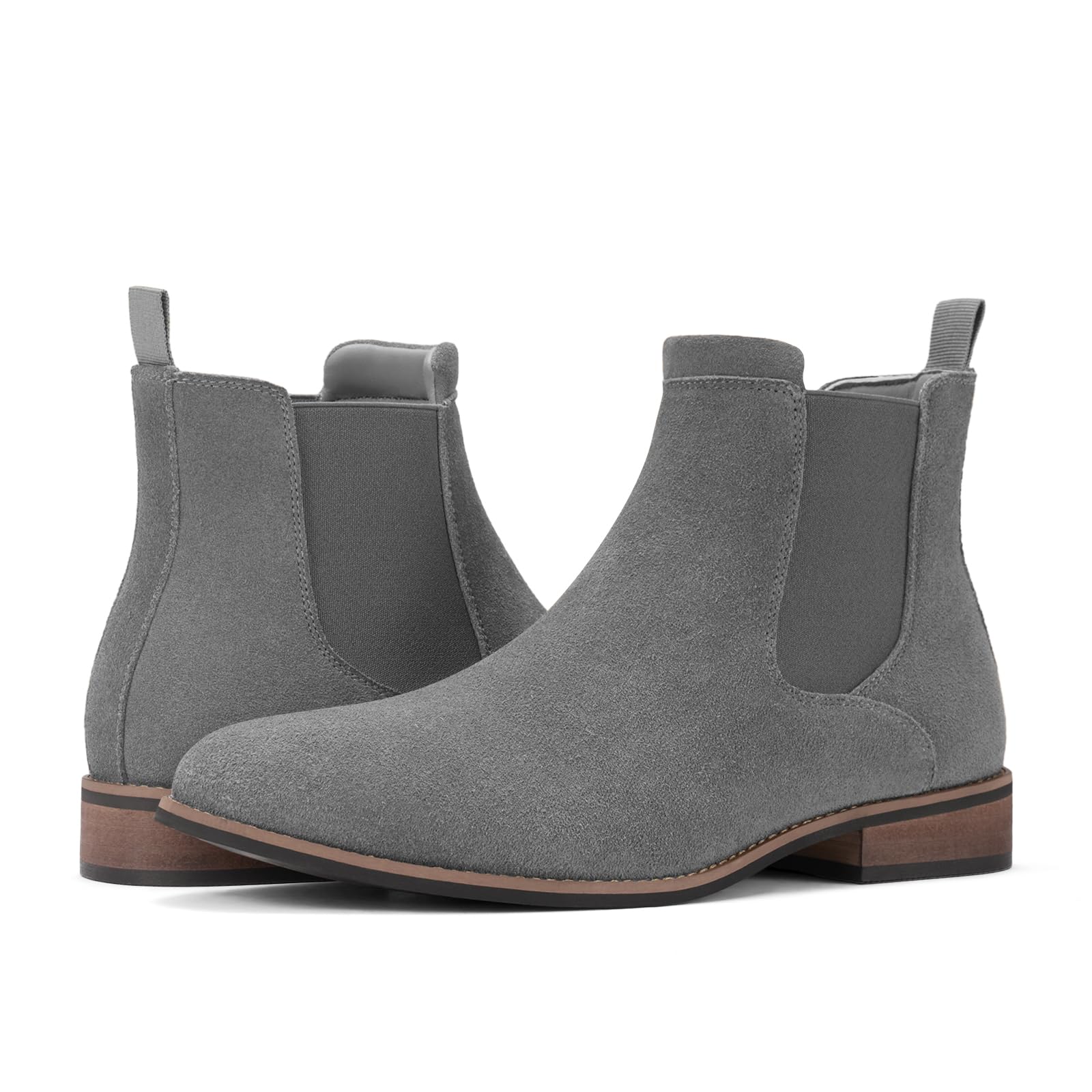 **Rollda Men's Suede Chelsea Boots - Elastic Slip-On Ankle Dress Boots for Casual & Formal Wear | Comfortable & Stylish Footwear for Office, Outings & Date Nights**