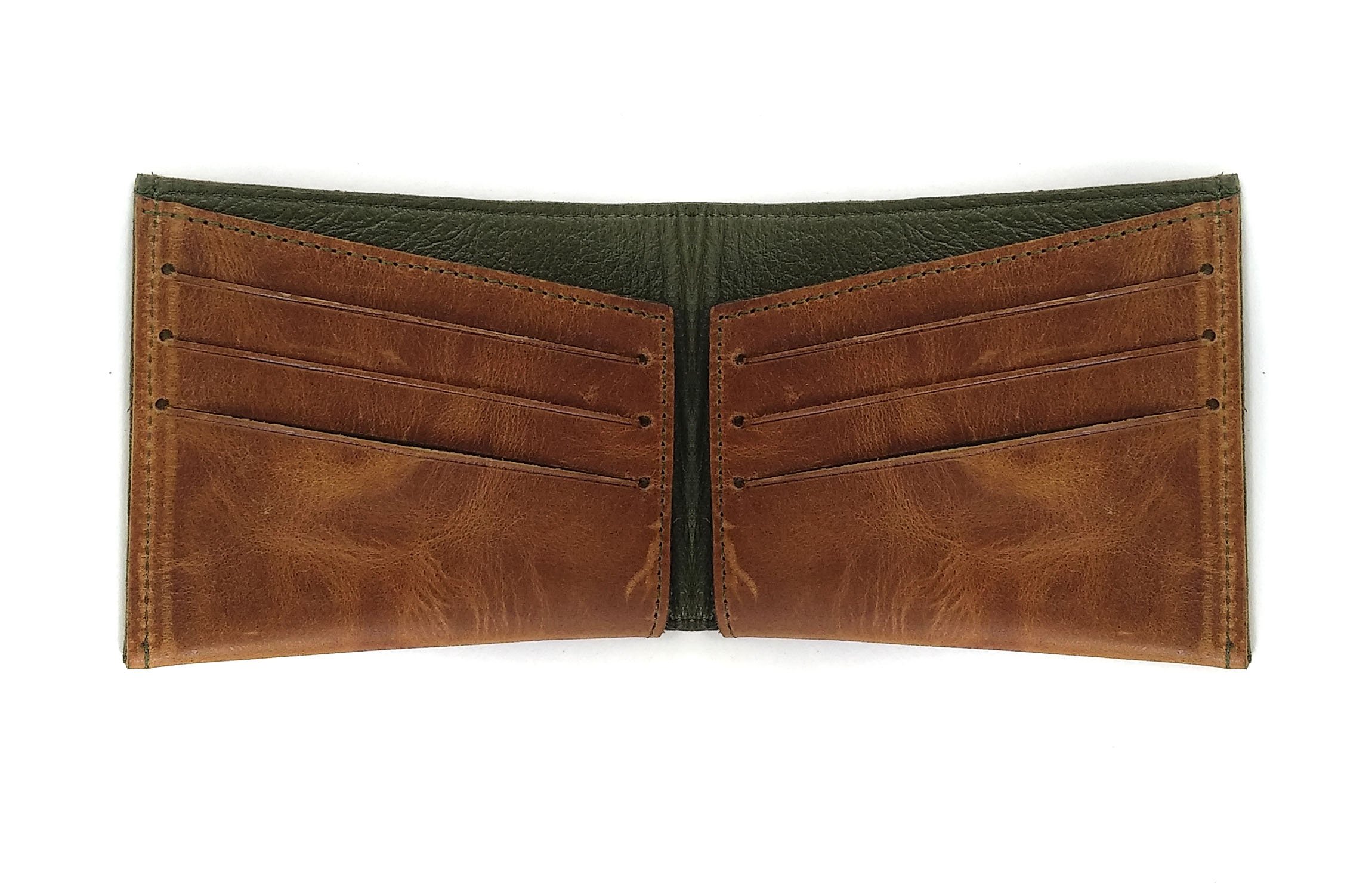 Genuine Leather Minimalist Two-Tone Wallet for Men - Slim RFID Blocking Bifold Wallet (Tan) - Perfect for Everyday Use, Travel & Business