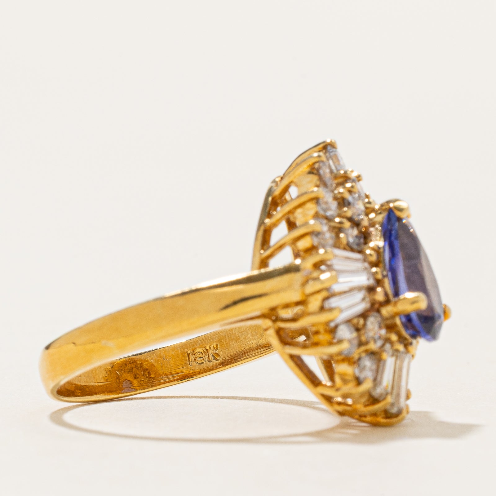 Exquisite 1.45ct Tanzanite & 1.08ctw Diamond Cocktail Ring - Size 6.5 | Elegant Jewelry for Evening Parties, Weddings & Special Occasions