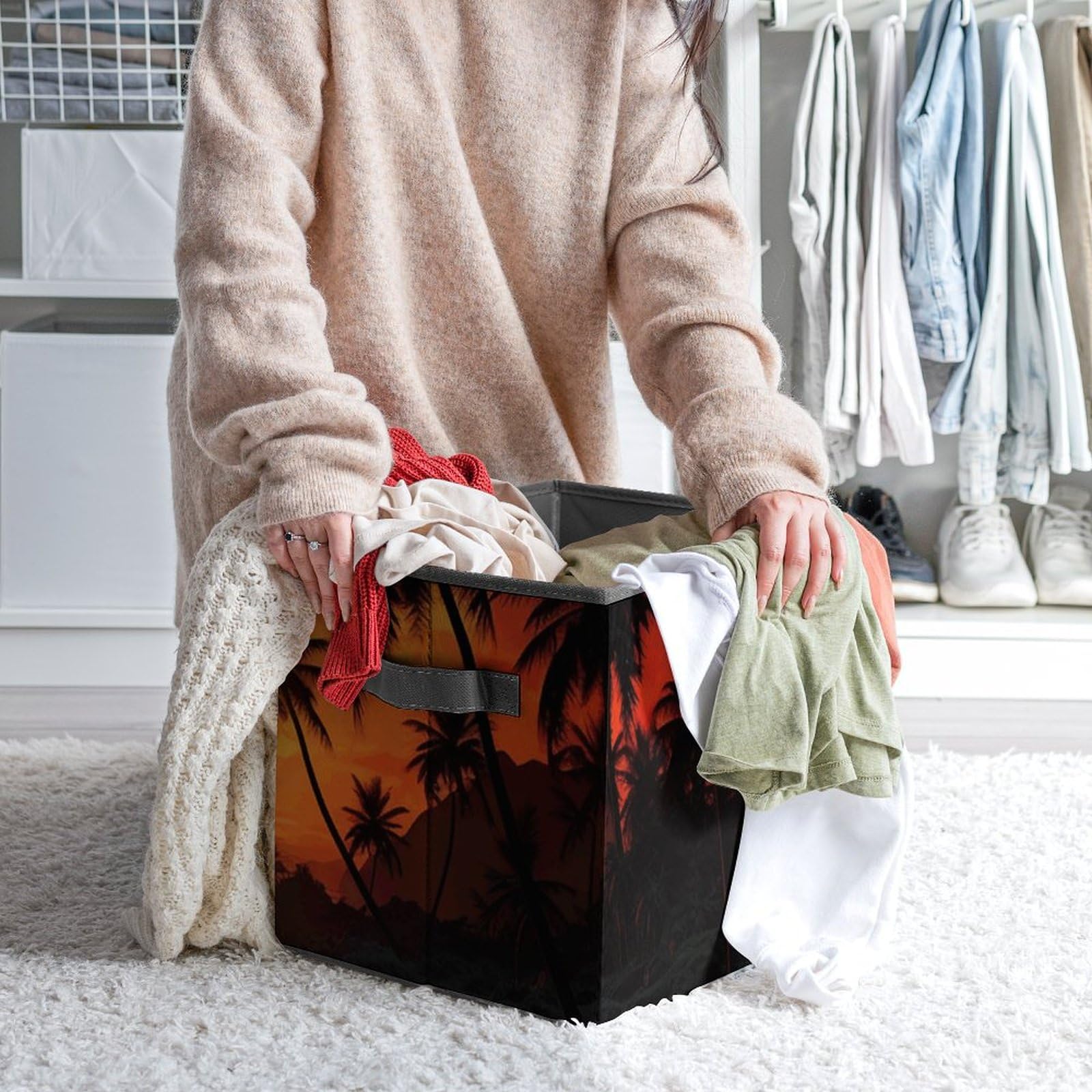 Large Collapsible Storage Bins with Handles - 10.6