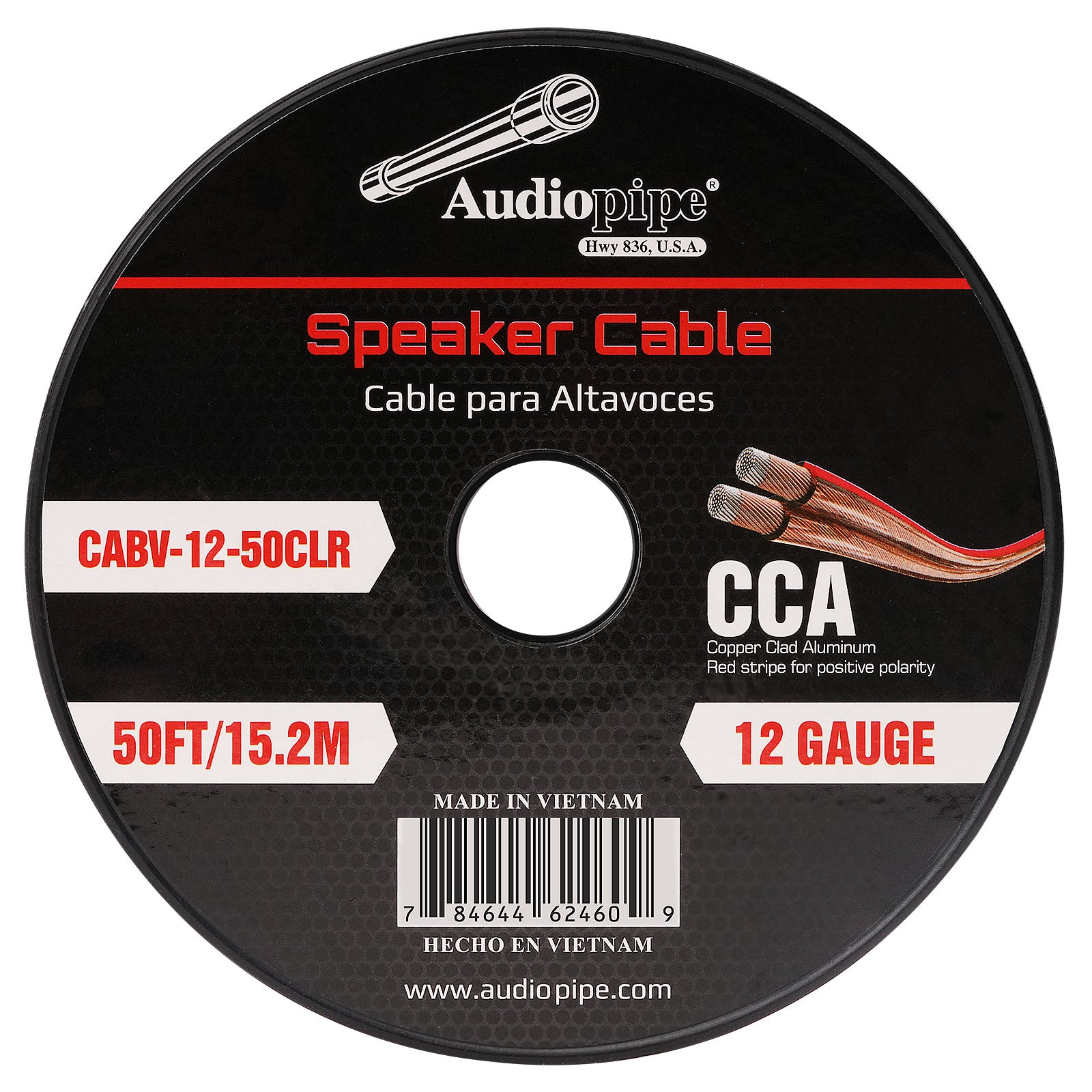 50FT 12AWG Speaker Cable - High Performance Oxygen-Free Copper Wire for Home Theater, Studio & Outdoor Audio Systems (CABV 12 50CLR) - Perfect for Surround Sound, PA Systems & DJ Equipment