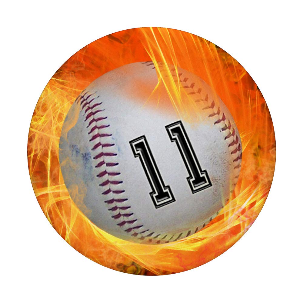 Baseball Jersey Number 11 - Lucky Fire Flame Design for Baseball Players & Fans - Perfect for Games, Training, and Fan Support