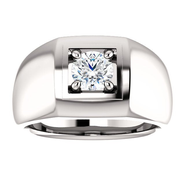 14KT Gold 3/4 Carat Round Diamond Solitaire Ring for Men - Perfect for Engagement, Wedding & Anniversary Gifts