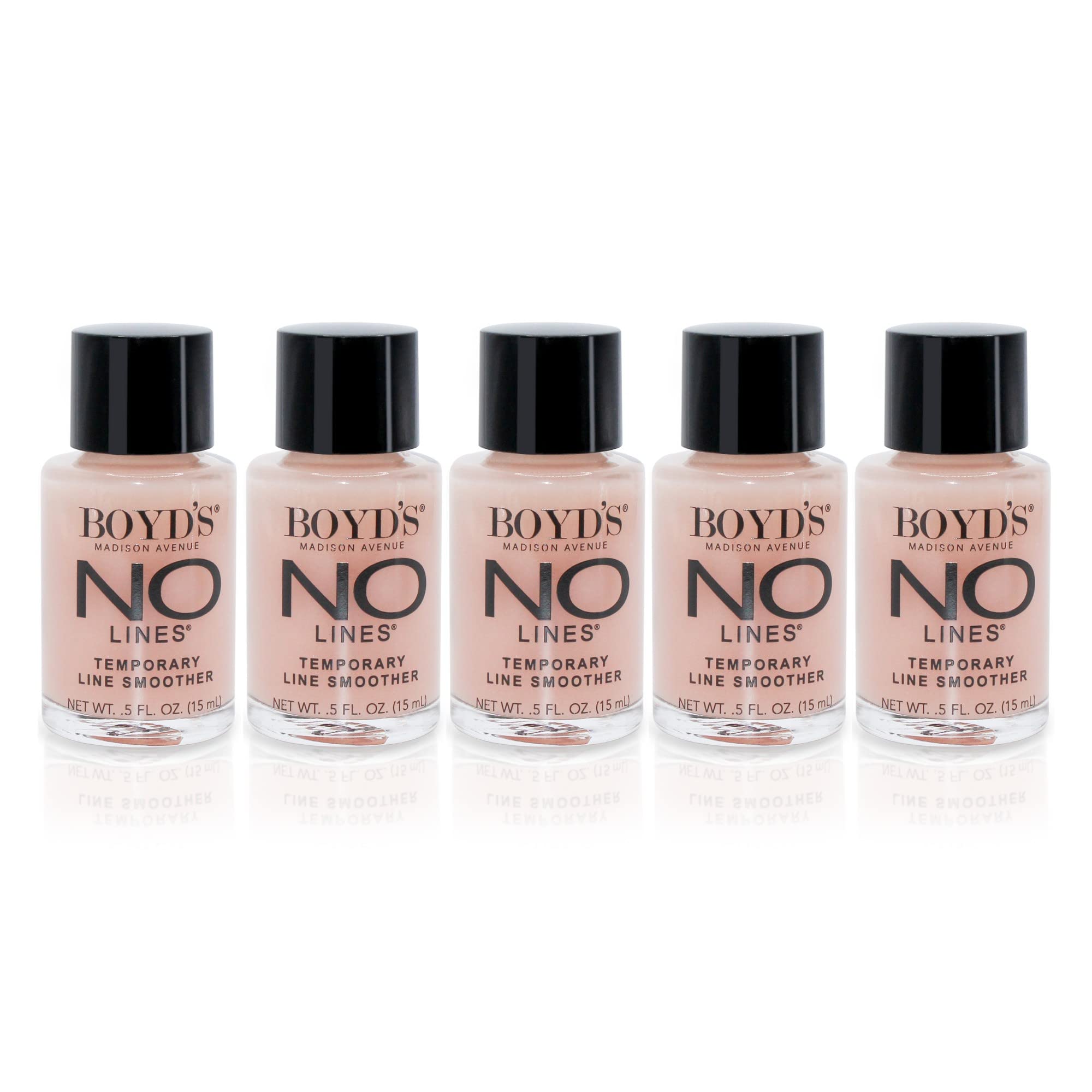 Boyd's Renoir No Lines Temporary Wrinkle Remover - 0.5 fl oz (5-Pack) | Forehead, Eyes & Lips Smoothing Treatment | Instant Anti-Aging Solution for Special Occasions & Daily Use