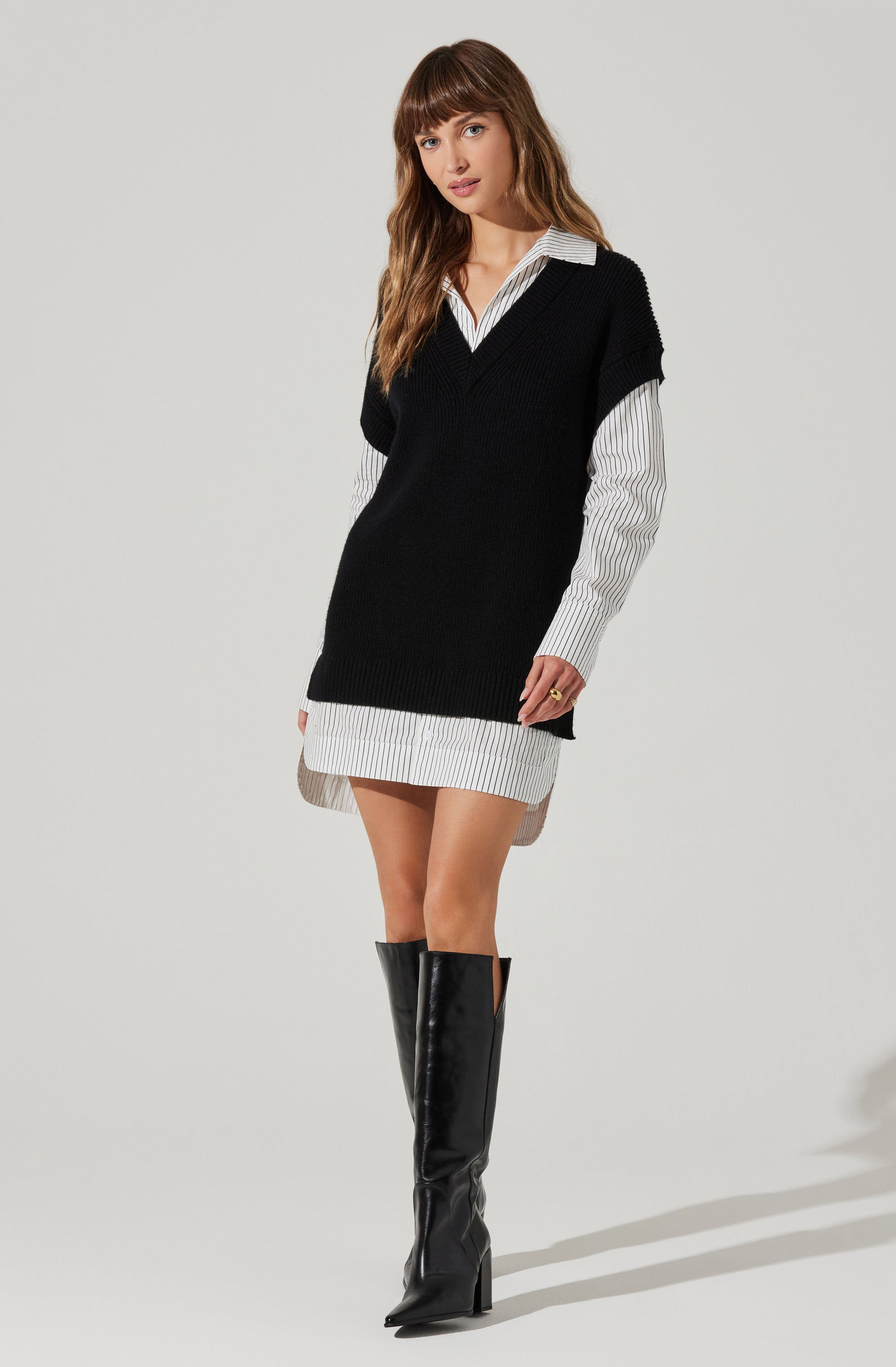 Stylish Ishilly Layered Sweater Dress for Women - Cozy Knit Pullover Tunic with Long Sleeves | Perfect for Fall Outfits, Winter Fashion & Casual Office Wear