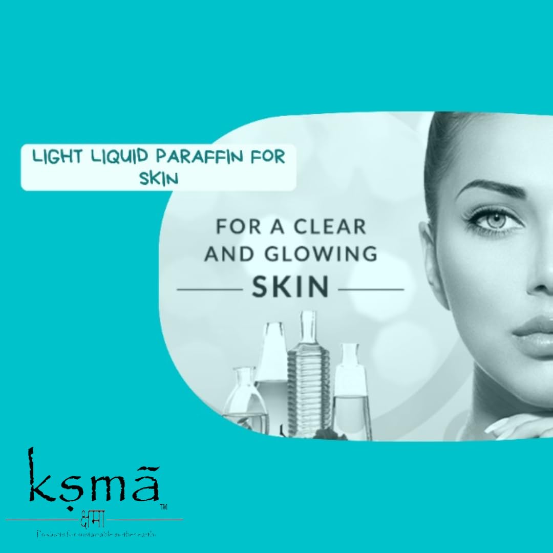 Ksma Light Liquid Paraffin 400g - Premium Cosmetic Grade for Soap Making, Shampoo, Lotion, Moisturizer | DIY Personal Care for Face, Hair, Skin & Body | Perfect for Home Spa, Handmade Cosmetics & Beauty Treatments (1 Pack)